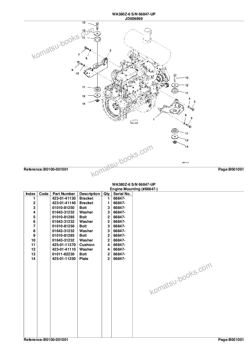 Komatsu wa380z-6 s/n 66847-up Parts catalog cover Page 4