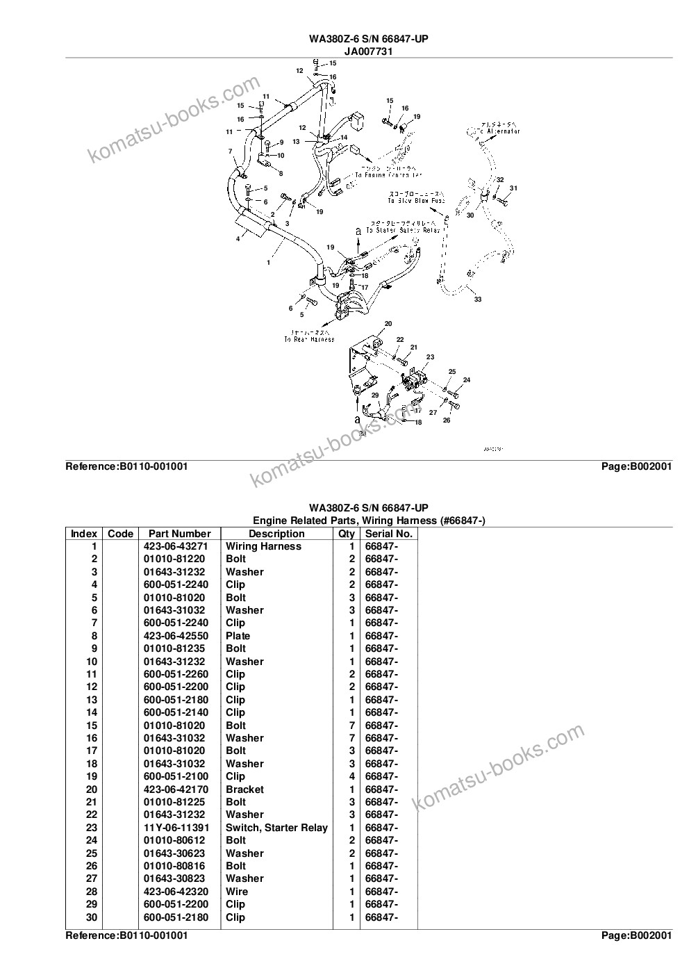 Komatsu wa380z-6 s/n 66847-up Parts catalog cover Page 6