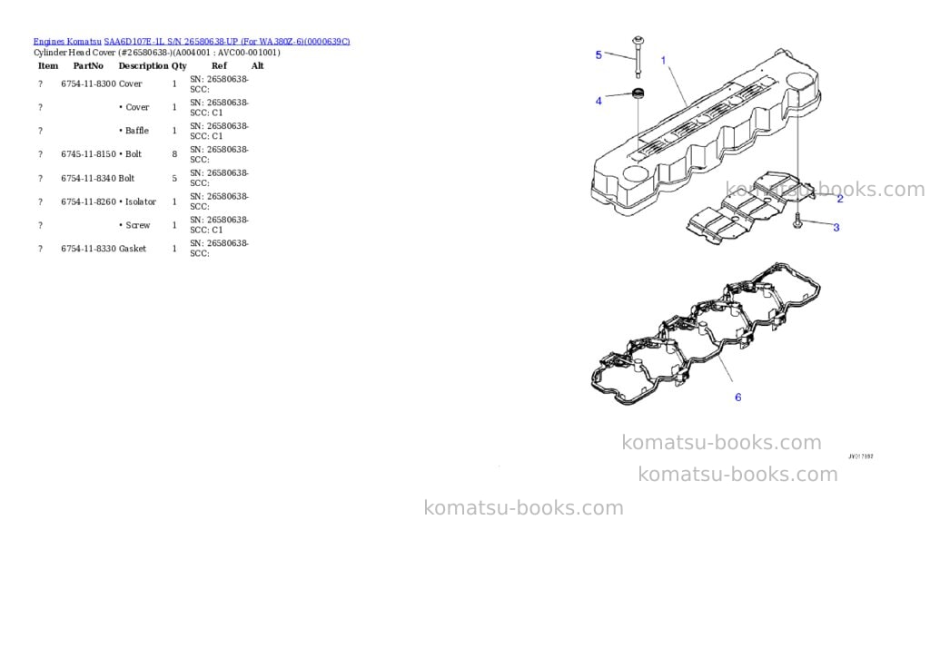 Komatsu saa6d107e-1l s/n 26580638-up for wa380z-6 Parts catalog cover Page 3 Komatsu saa6d107e-1l s/n 26580638-up for wa380z-6 Parts catalog cover Page 3
