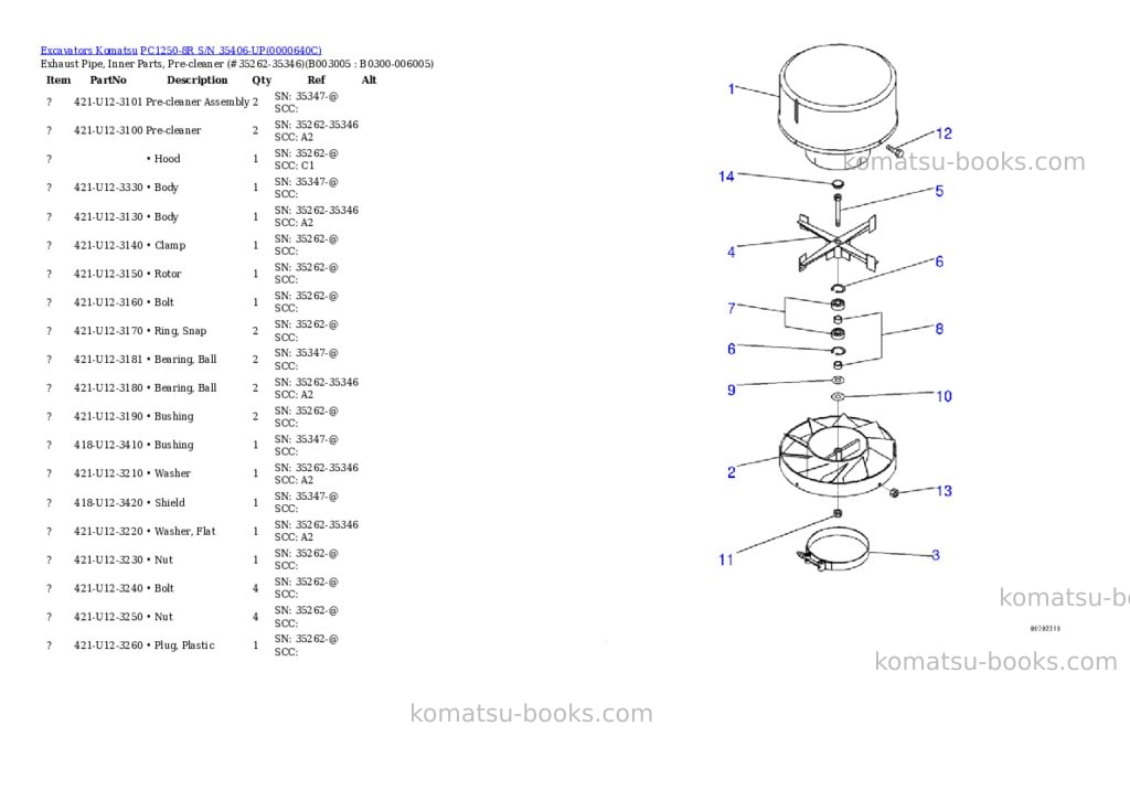 Komatsu pc1250-8r s/n 35406-up Parts catalog cover Page 3