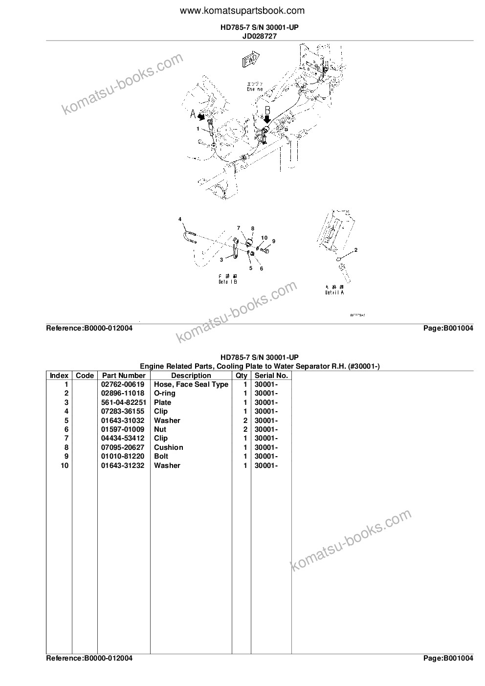 Komatsu hd785-7 s/n 30001-up kal spec. Katalog części okładka Strona 8