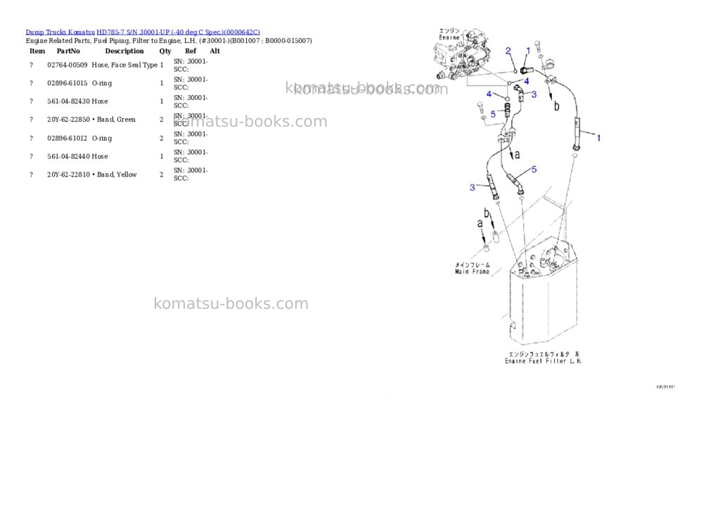 Komatsu HD785-7 S/N 30001-UP (-40 deg C Spec.) Parts catalog cover Page 6 Komatsu HD785-7 S/N 30001-UP (-40 deg C Spec.) Parts catalog cover Page 6