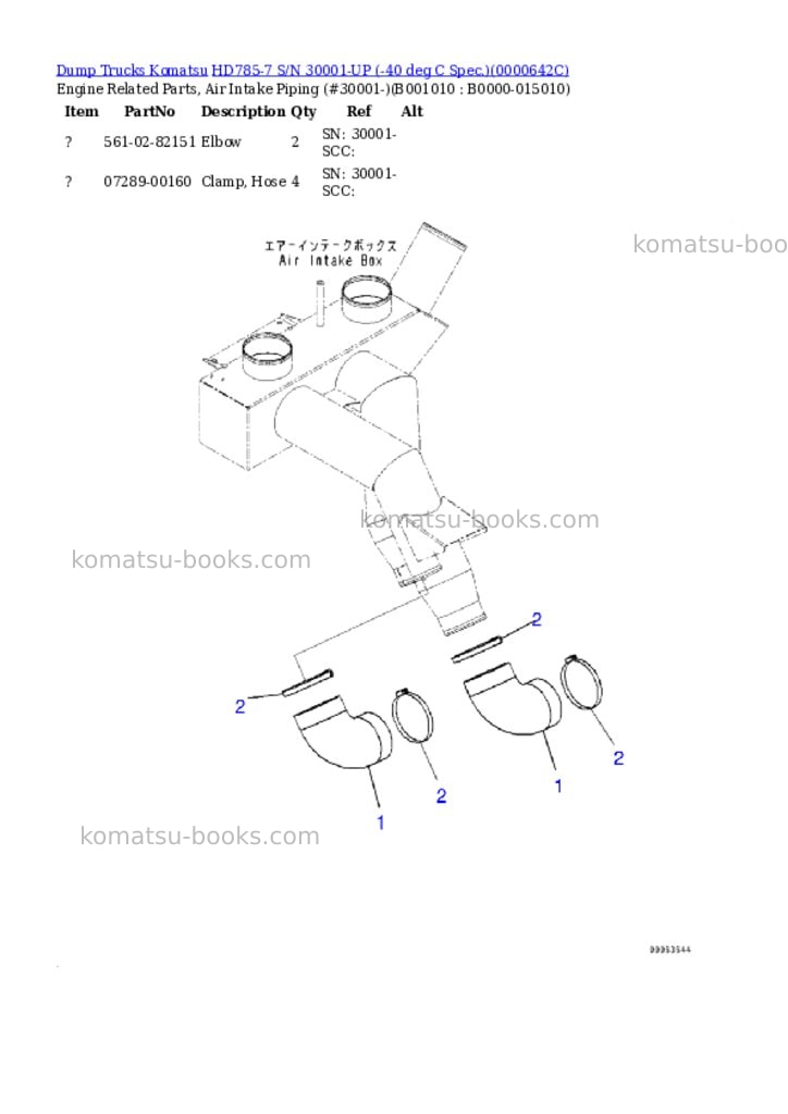 Komatsu HD785-7 S/N 30001-UP (-40 deg C Spec.) Parts catalog cover Page 9 Komatsu HD785-7 S/N 30001-UP (-40 deg C Spec.) Parts catalog cover Page 9