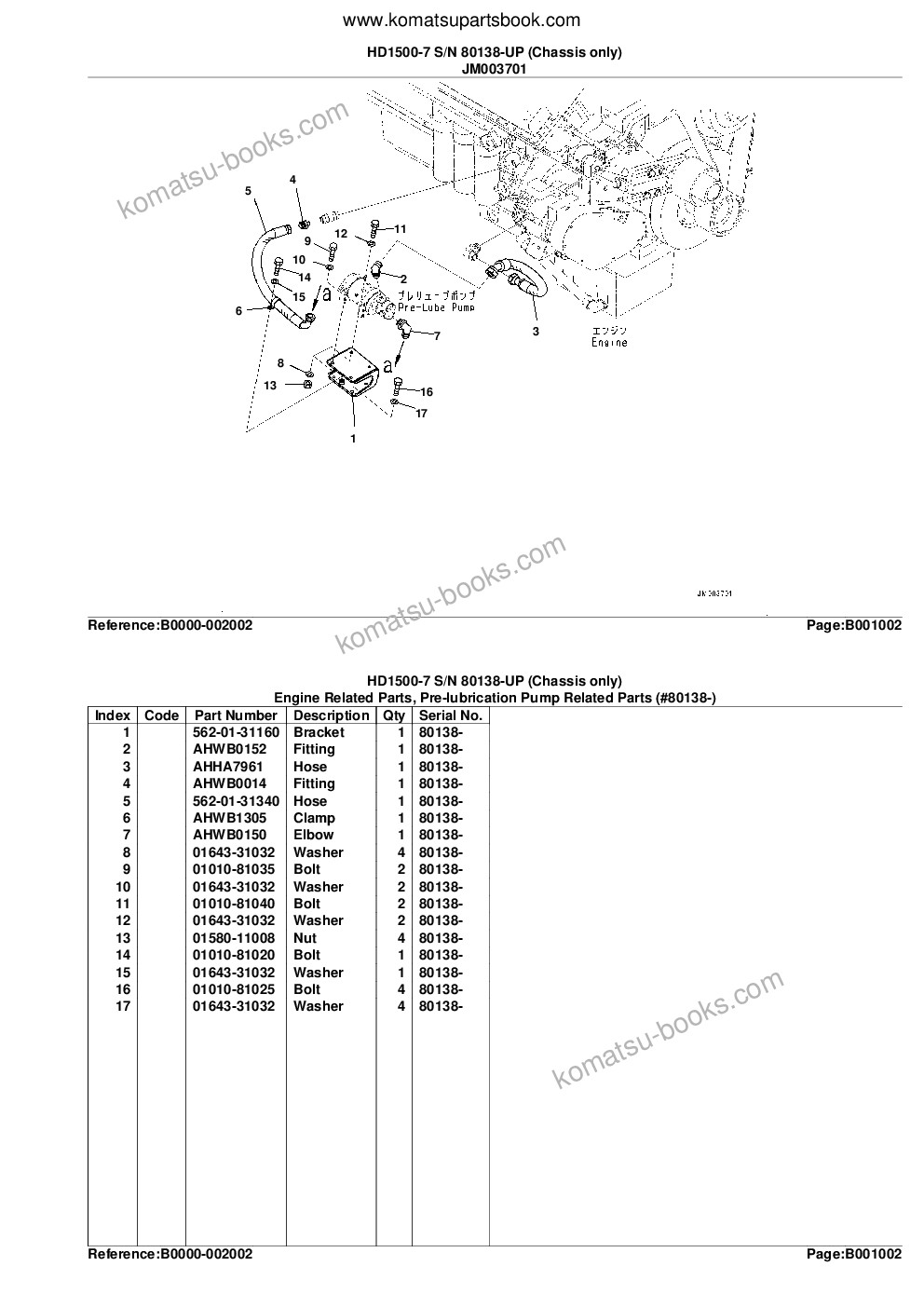 Komatsu hd1500-7 s/n 80138-up chassis only Parts catalog cover Page 6