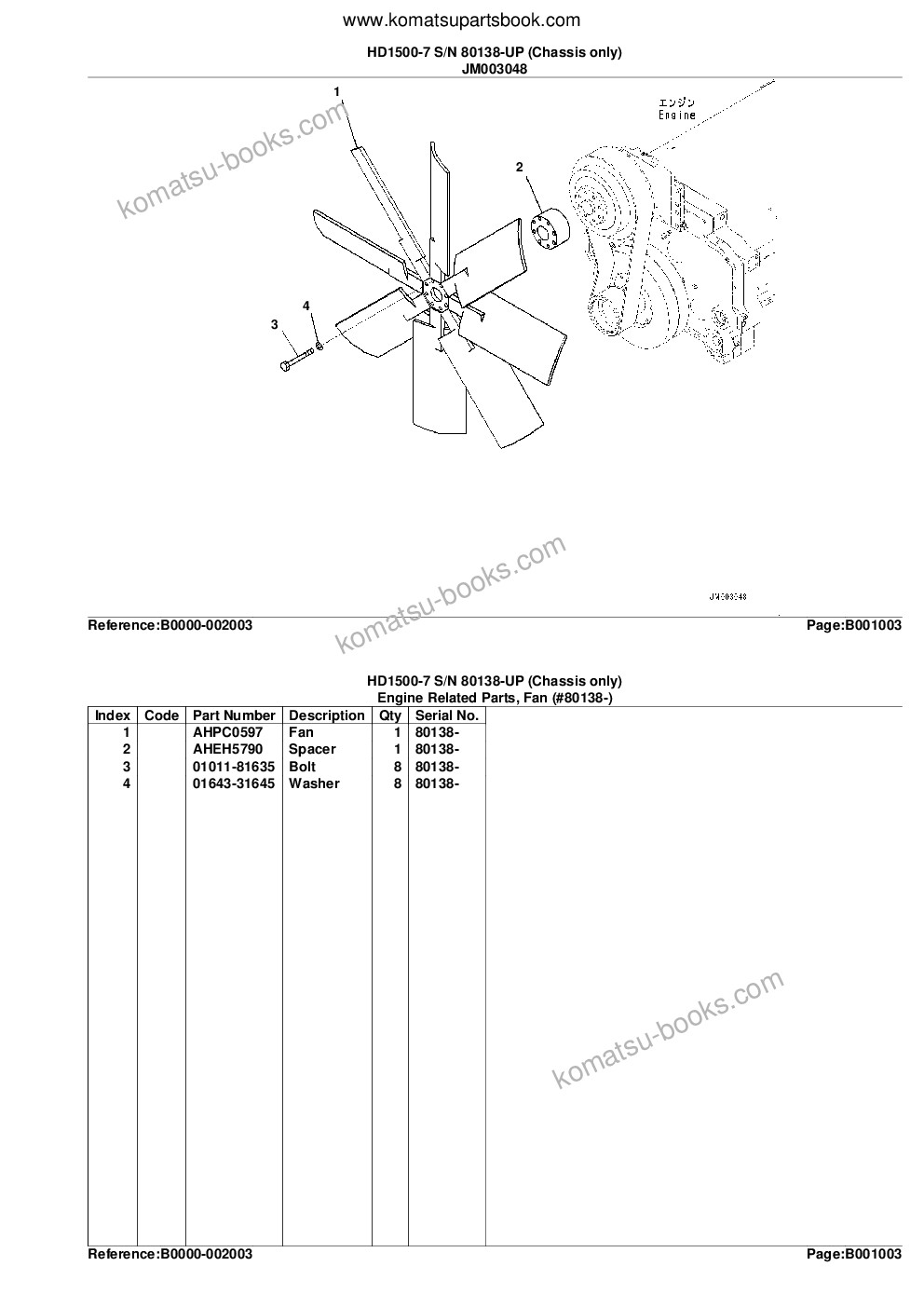 Komatsu hd1500-7 s/n 80138-up chassis only Parts catalog cover Page 7