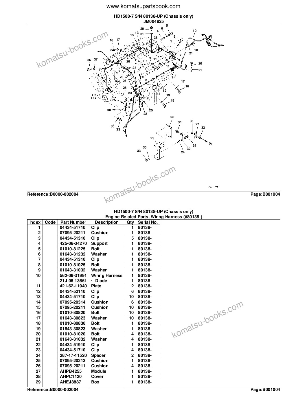 Komatsu hd1500-7 s/n 80138-up chassis only Parts catalog cover Page 8