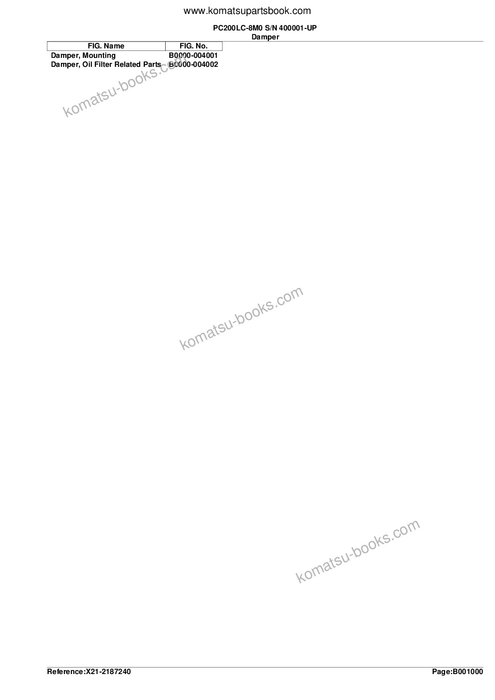 Komatsu pc200lc-8m0 s/n 400001-up Parts catalog cover Page 3 Komatsu pc200lc-8m0 s/n 400001-up Parts catalog cover Page 3