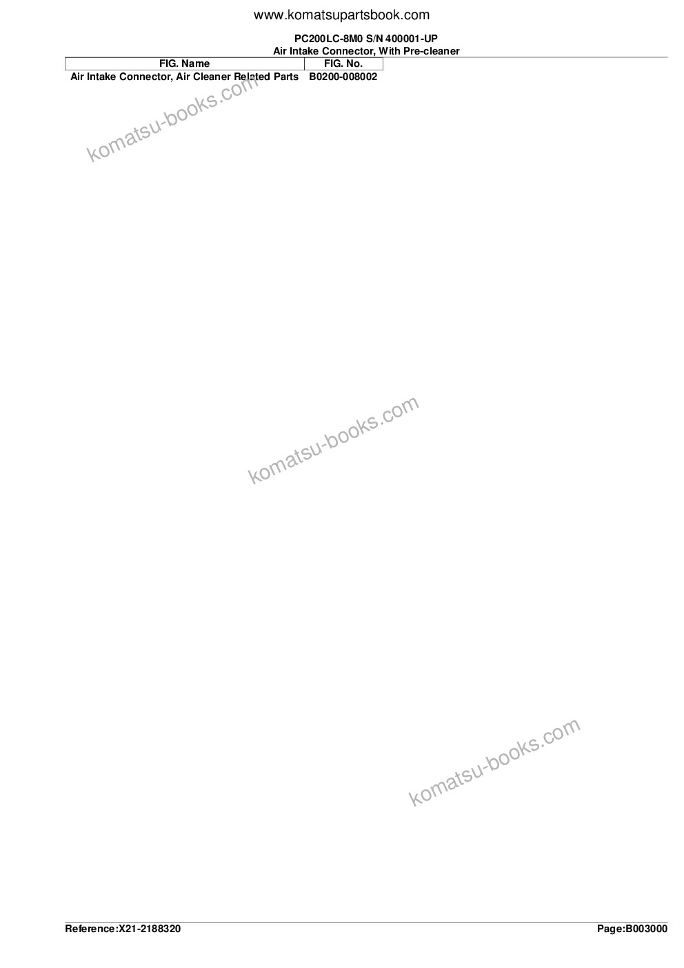 Komatsu pc200lc-8m0 s/n 400001-up Parts catalog cover Page 8 Komatsu pc200lc-8m0 s/n 400001-up Parts catalog cover Page 8
