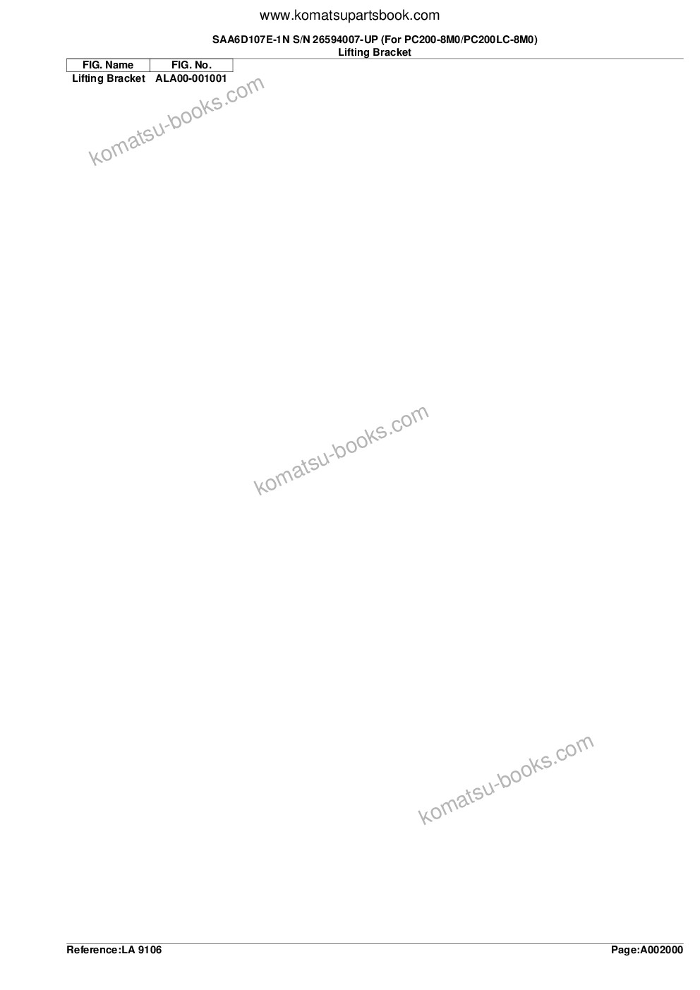 Komatsu SAA6D107E-1N S/N 26594007-UP (For PC200-8M0/PC200LC-8M0) Parts catalog cover Page 5