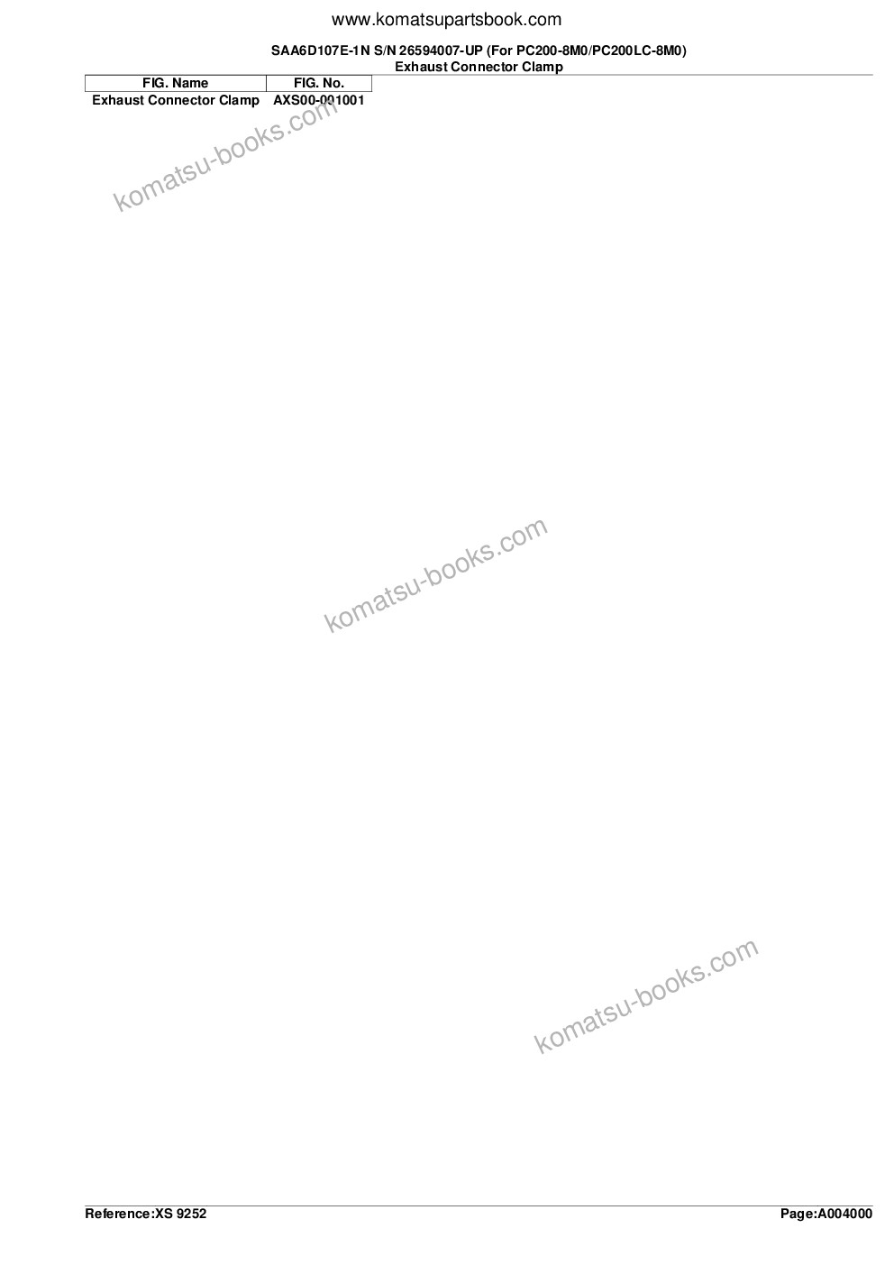 Komatsu SAA6D107E-1N S/N 26594007-UP (For PC200-8M0/PC200LC-8M0) Parts catalog cover Page 9