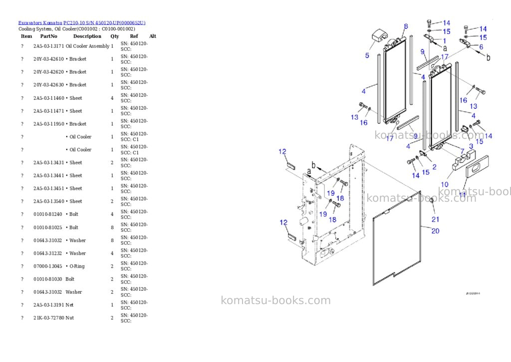 Komatsu pc210-10 s/n 450120-up Parts catalog cover Page 7 Komatsu pc210-10 s/n 450120-up Parts catalog cover Page 7