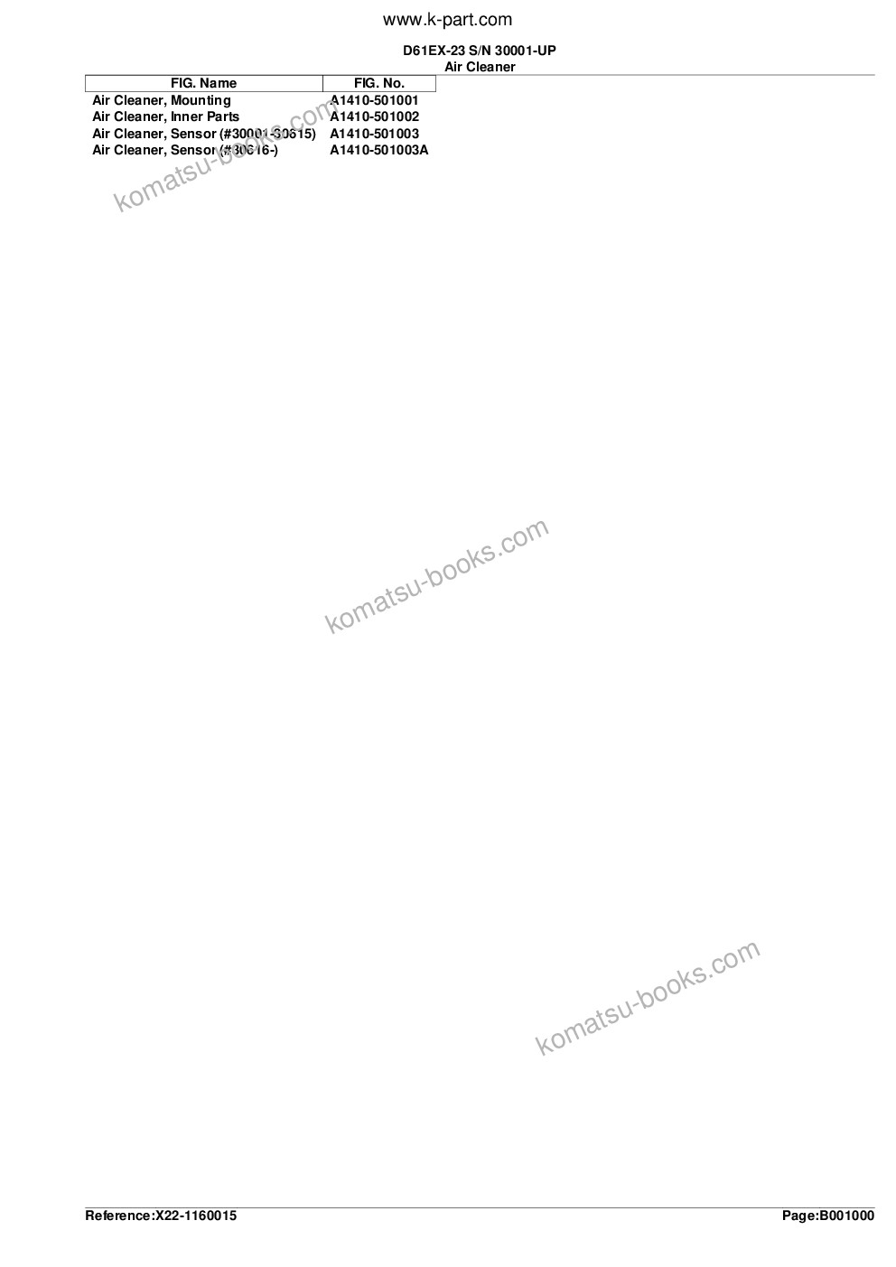 Komatsu d61ex-23 s/n 30001-up Parts catalog cover Page 3
