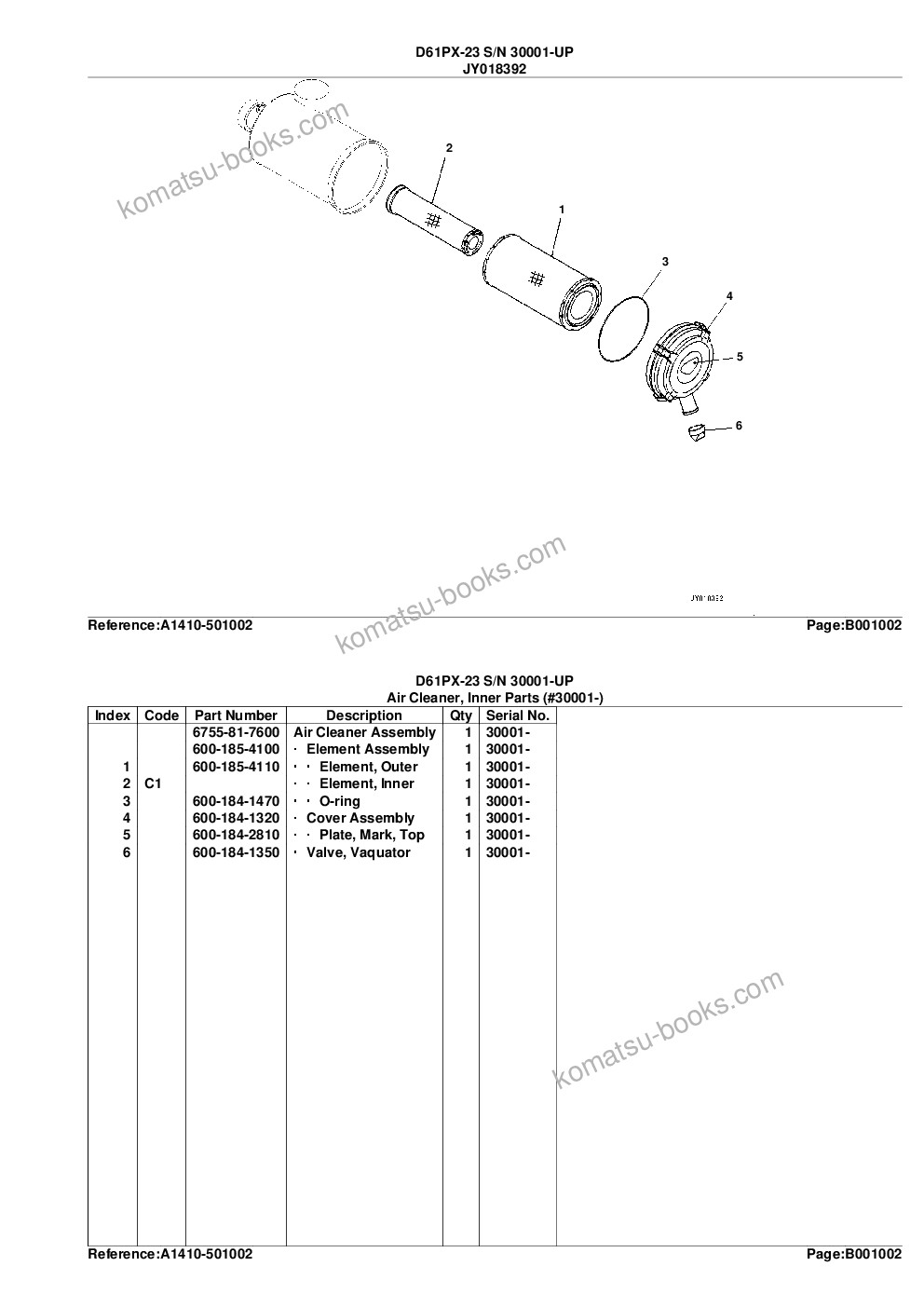 Komatsu d61px-23 s/n 30001-up Parts catalog cover Page 5 Komatsu d61px-23 s/n 30001-up Parts catalog cover Page 5