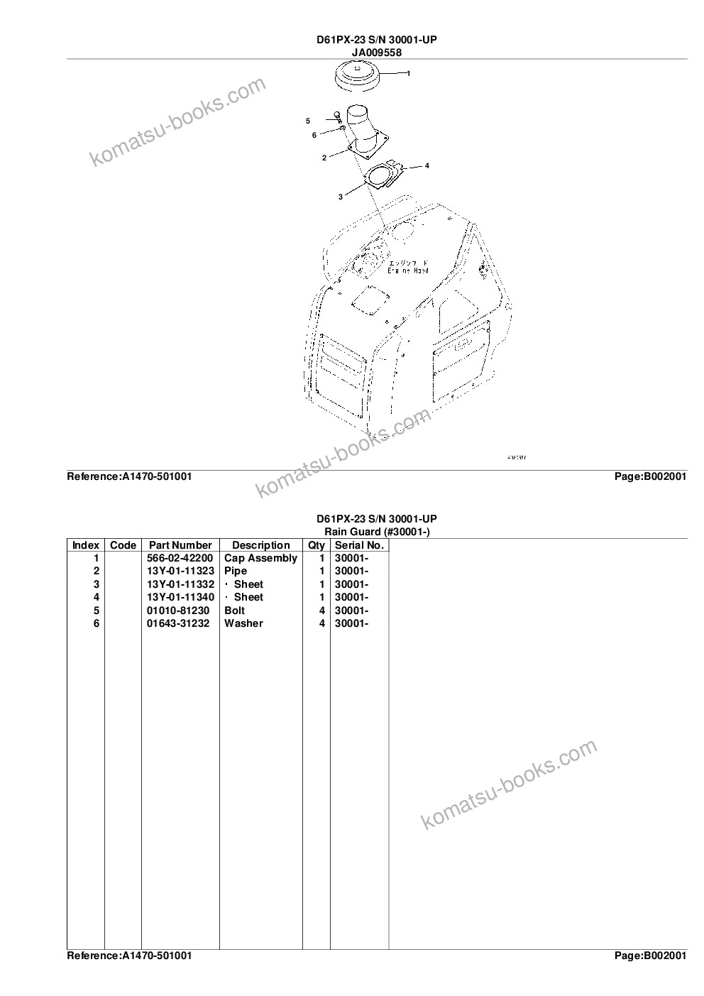 Komatsu d61px-23 s/n 30001-up Parts catalog cover Page 9 Komatsu d61px-23 s/n 30001-up Parts catalog cover Page 9
