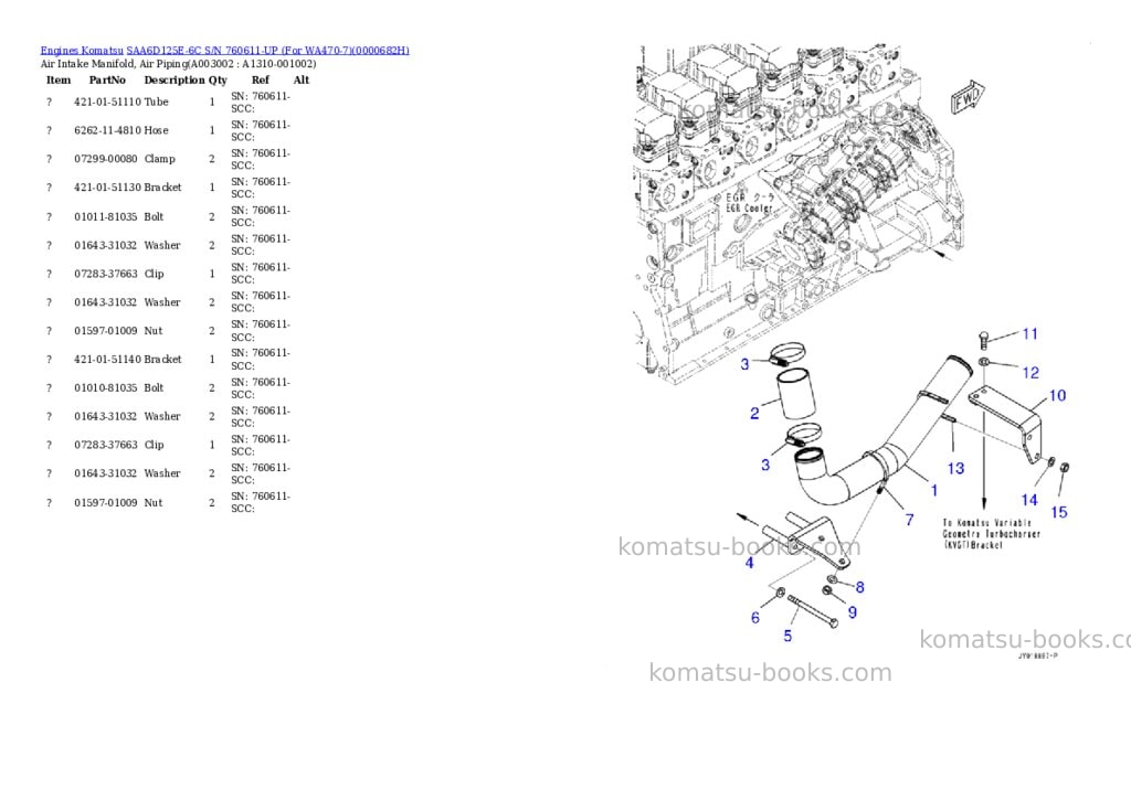 Komatsu saa6d125e-6c s/n 760611-up for wa470-7 Parts catalog cover Page 3 Komatsu saa6d125e-6c s/n 760611-up for wa470-7 Parts catalog cover Page 3