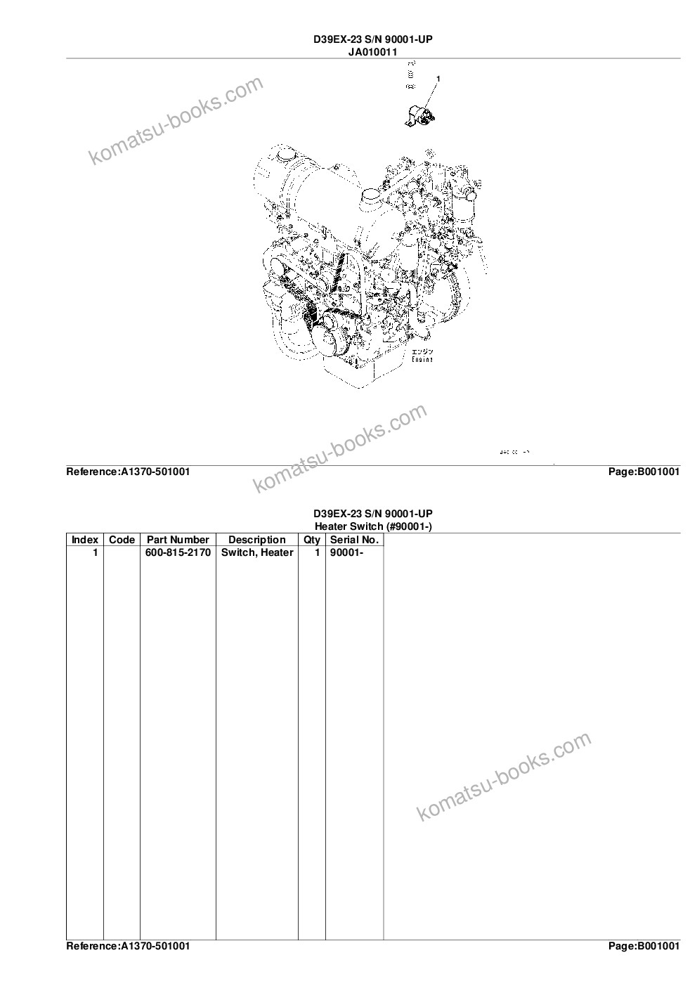 Komatsu d39ex-23 s/n 90001-up Parts catalog cover Page 4 Komatsu d39ex-23 s/n 90001-up Parts catalog cover Page 4