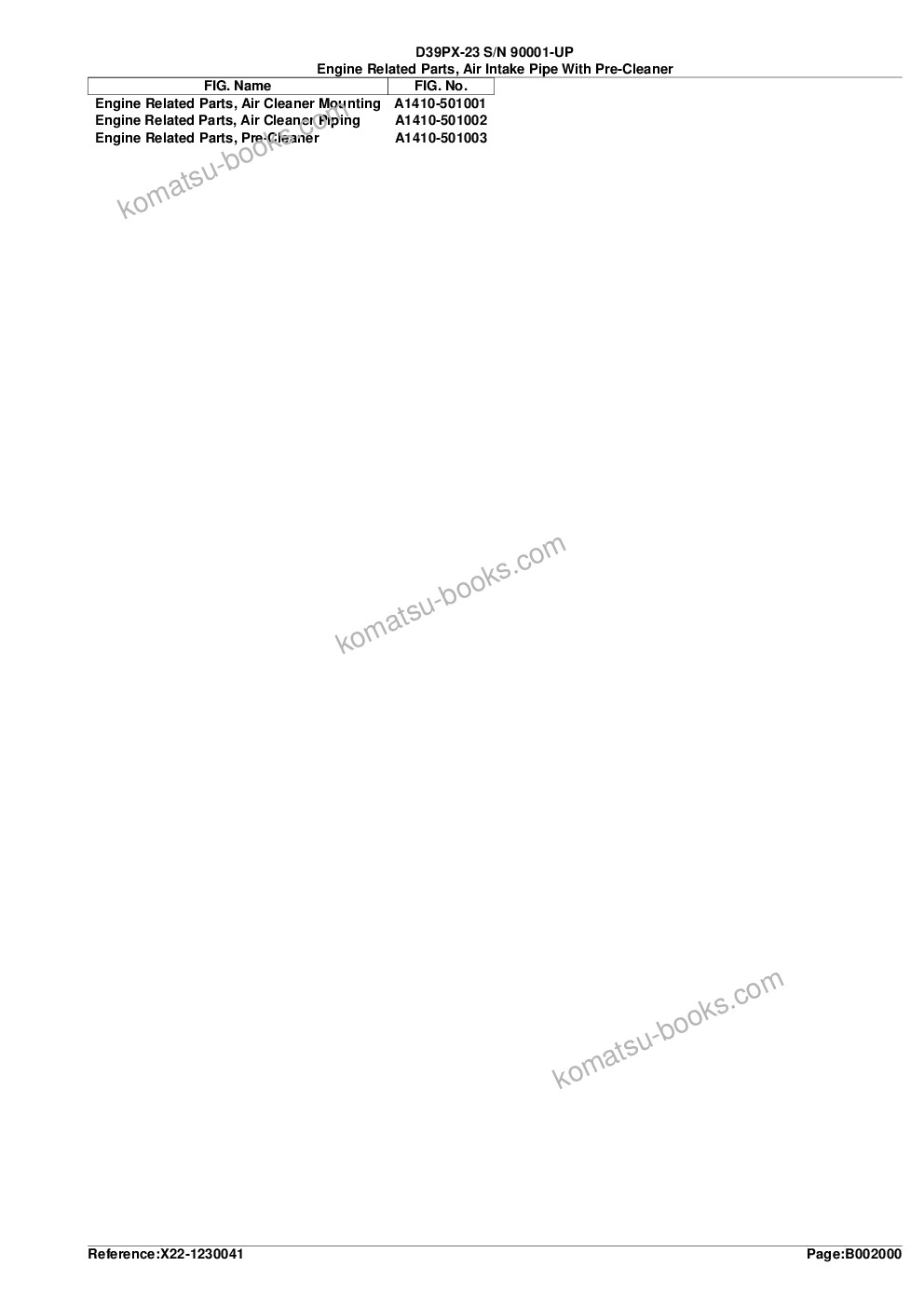 Komatsu d39px-23 s/n 90001-up Parts catalog cover Page 5 Komatsu d39px-23 s/n 90001-up Parts catalog cover Page 5