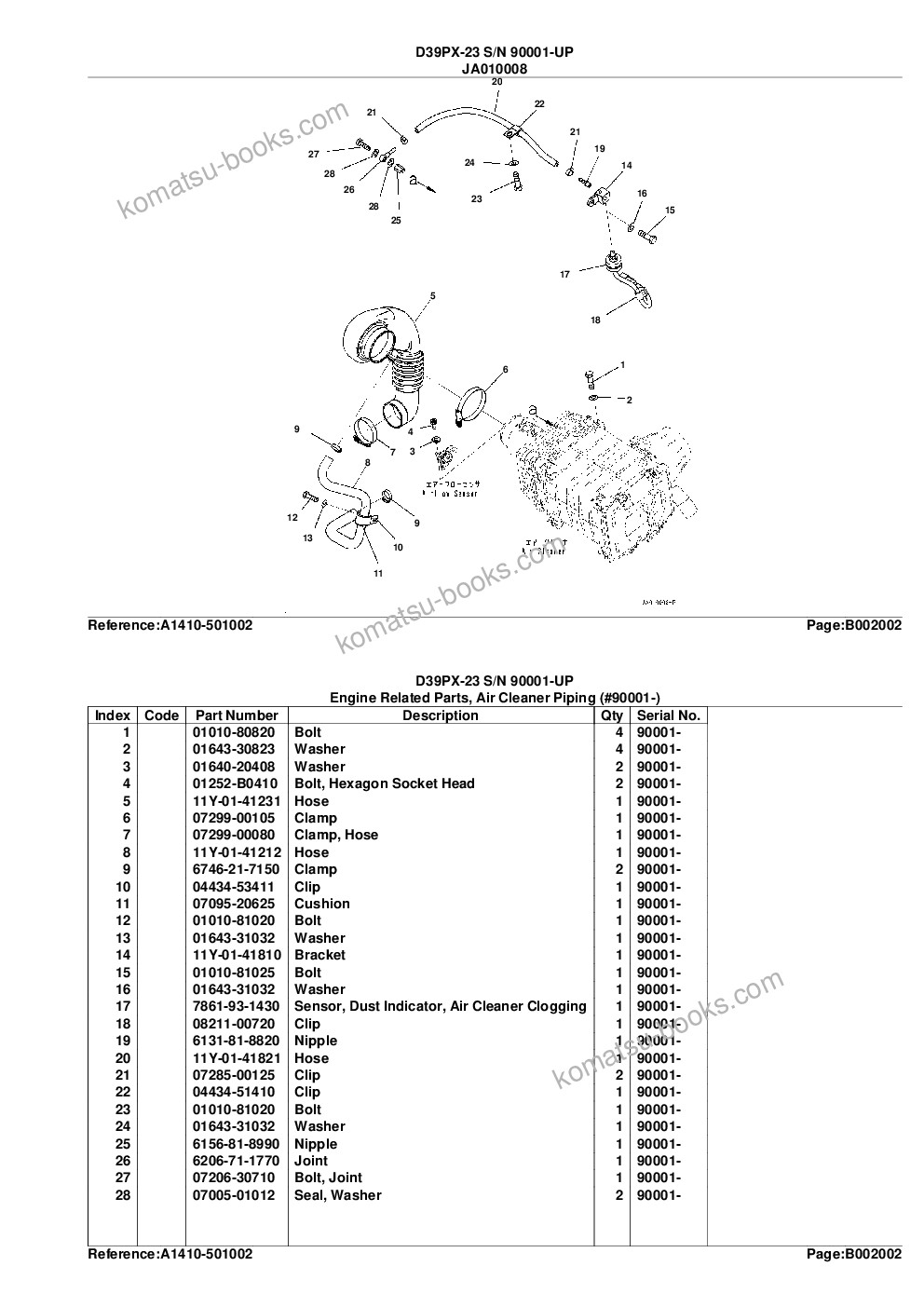 Komatsu d39px-23 s/n 90001-up Parts catalog cover Page 7 Komatsu d39px-23 s/n 90001-up Parts catalog cover Page 7