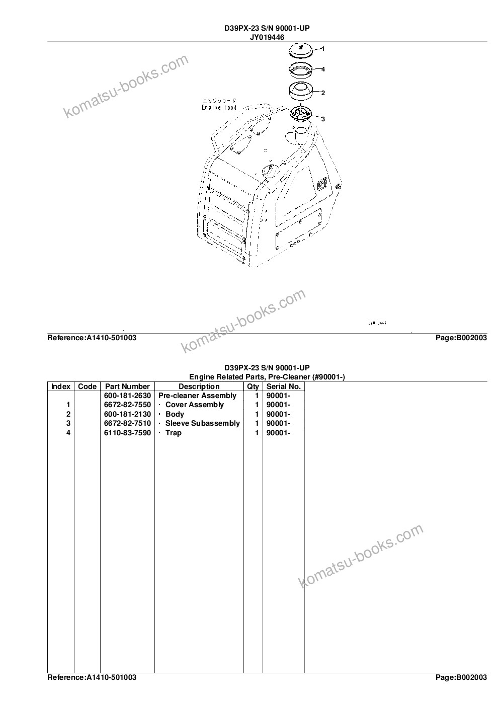 Komatsu d39px-23 s/n 90001-up Parts catalog cover Page 8 Komatsu d39px-23 s/n 90001-up Parts catalog cover Page 8