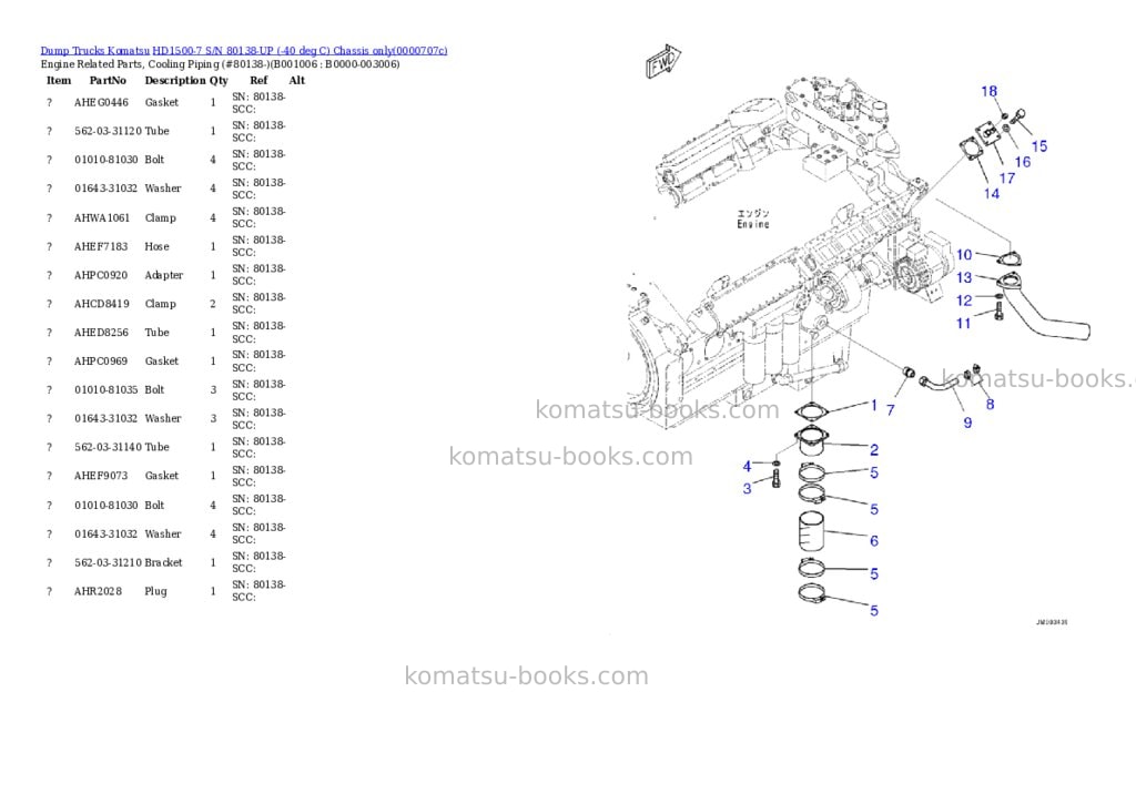 Komatsu hd1500-7 s/n 80138-up -40 deg c chassis only Parts catalog cover Page 5