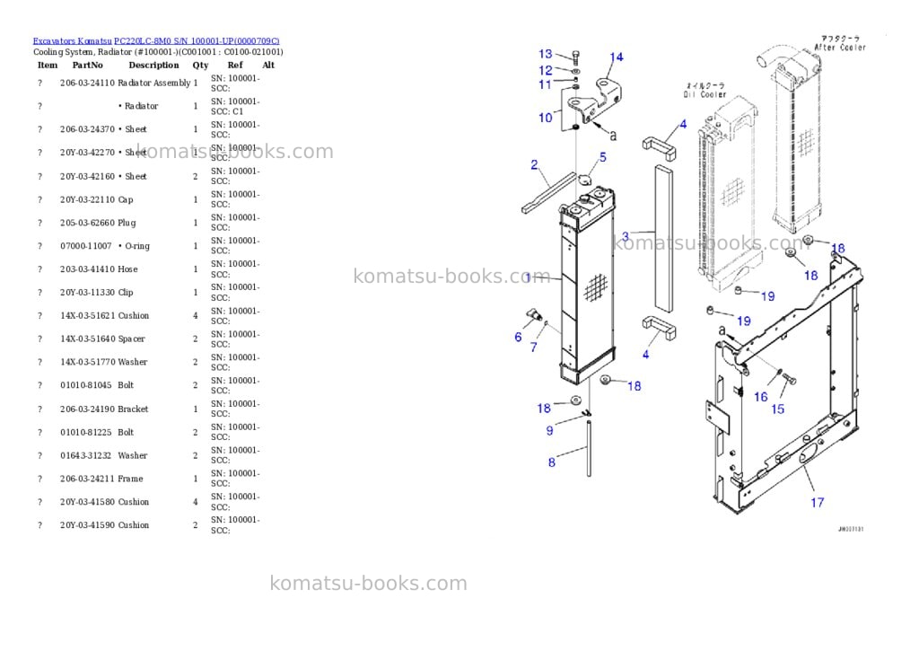 Komatsu pc220lc-8m0 s/n 100001-up Parts catalog cover Page 5 Komatsu pc220lc-8m0 s/n 100001-up Parts catalog cover Page 5