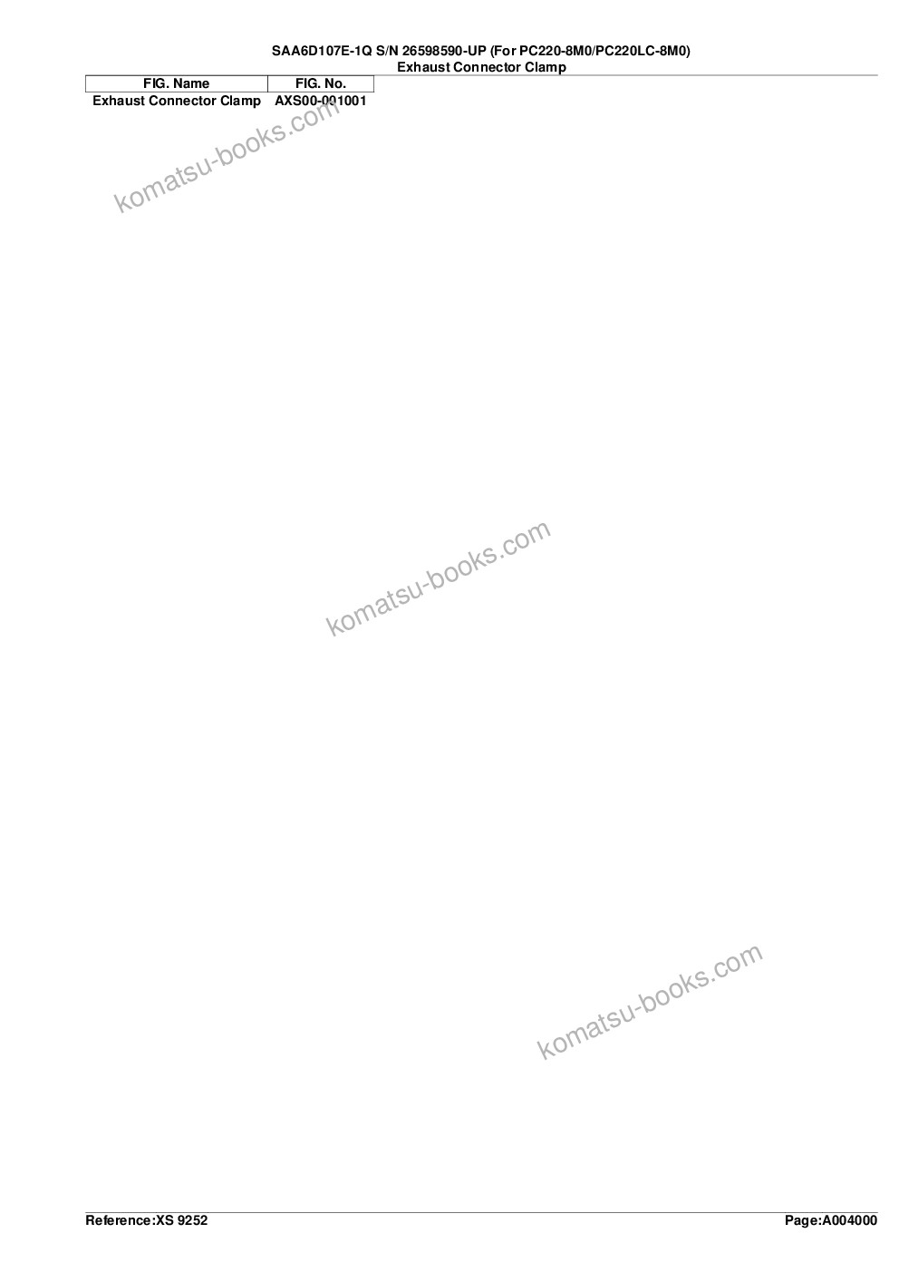 Komatsu saa6d107e-1q s/n 26598590-up for pc220-8m0/pc220lc-8m0 Parts catalog cover Page 9