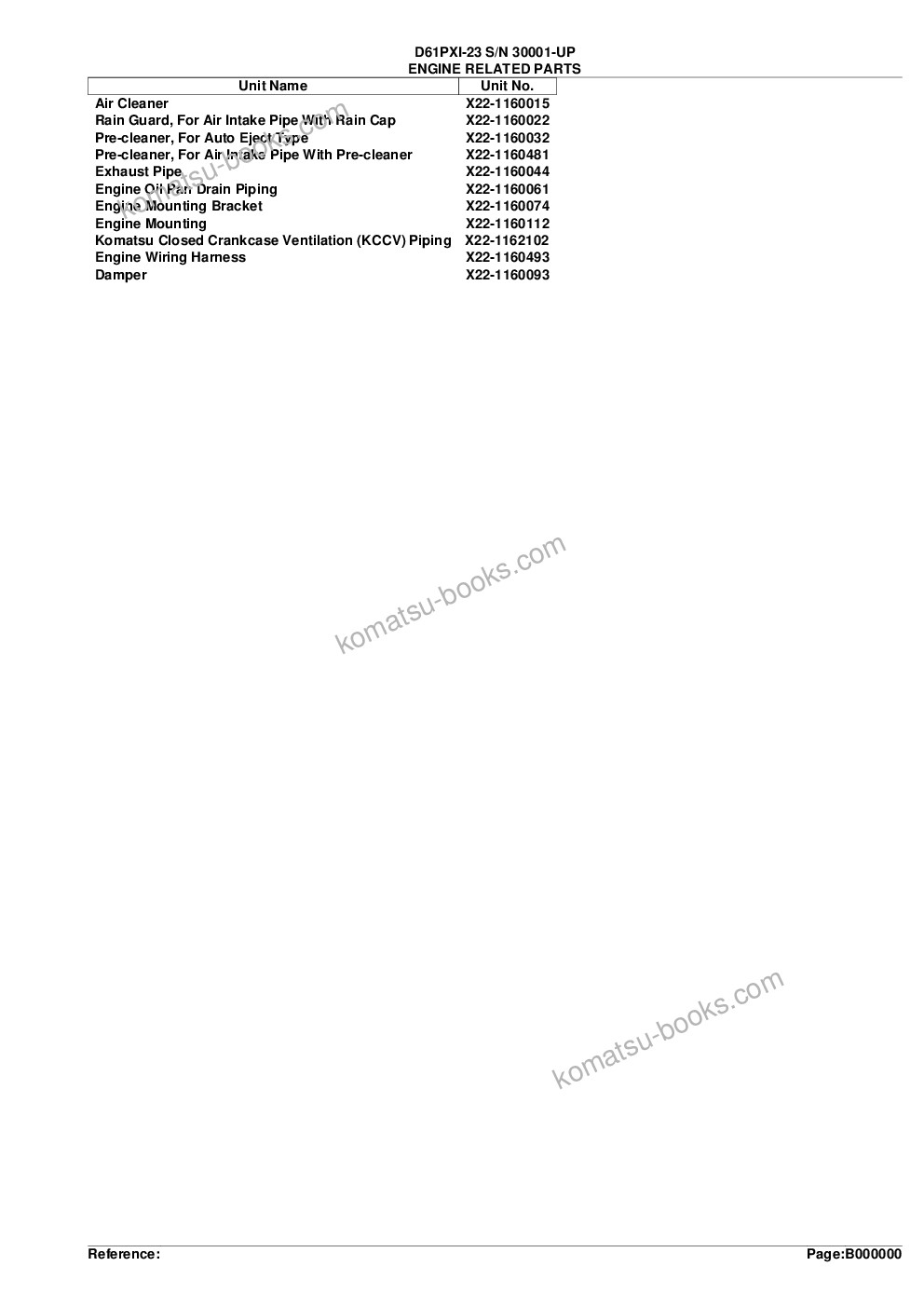 Komatsu d61pxi-23 s/n 30001-up Parts catalog cover Page 2