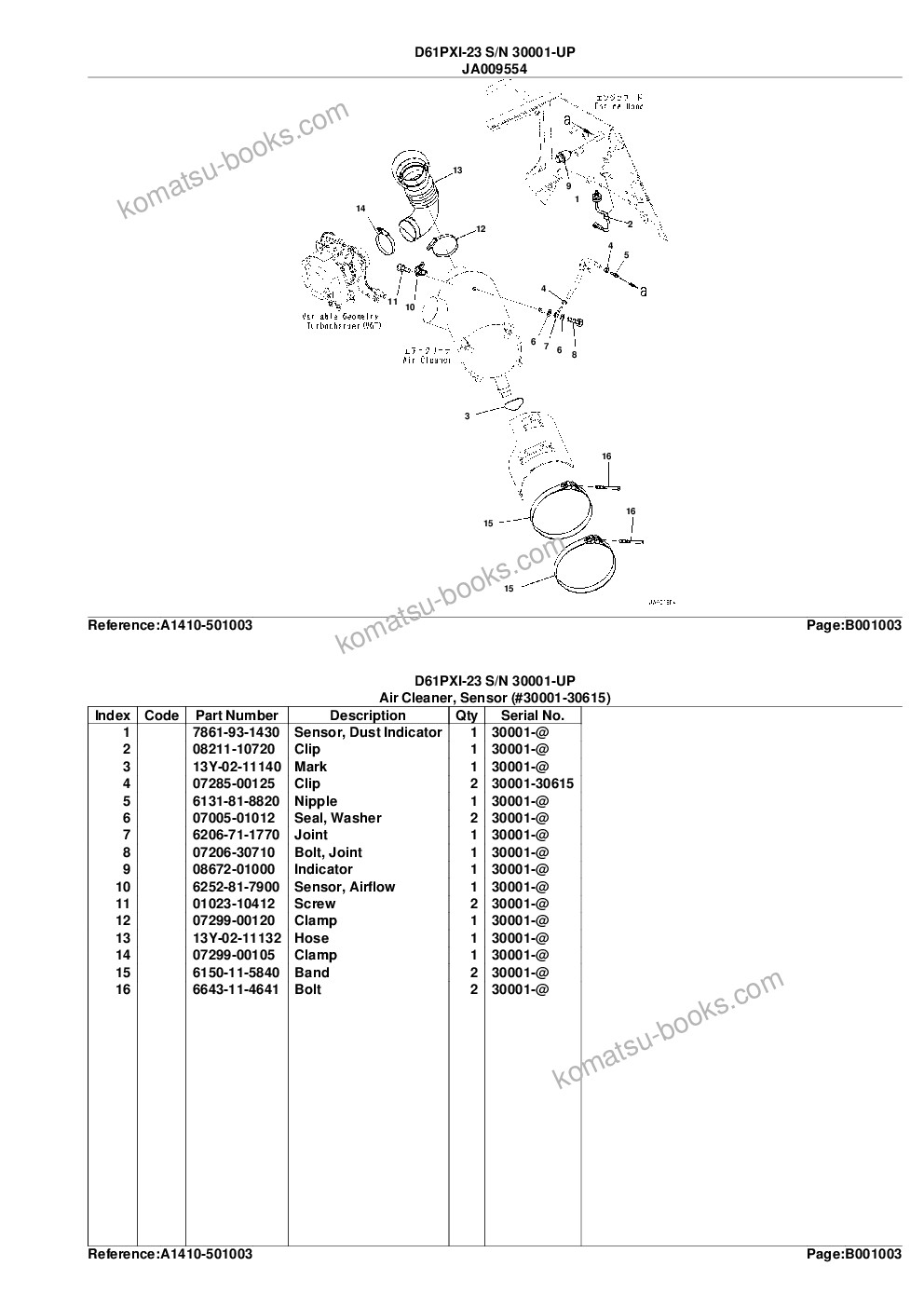 Komatsu d61pxi-23 s/n 30001-up Parts catalog cover Page 6