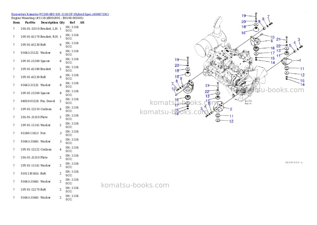 Komatsu pc200-8e0 s/n 1118-up hybrid spec. Parts catalog cover Page 2