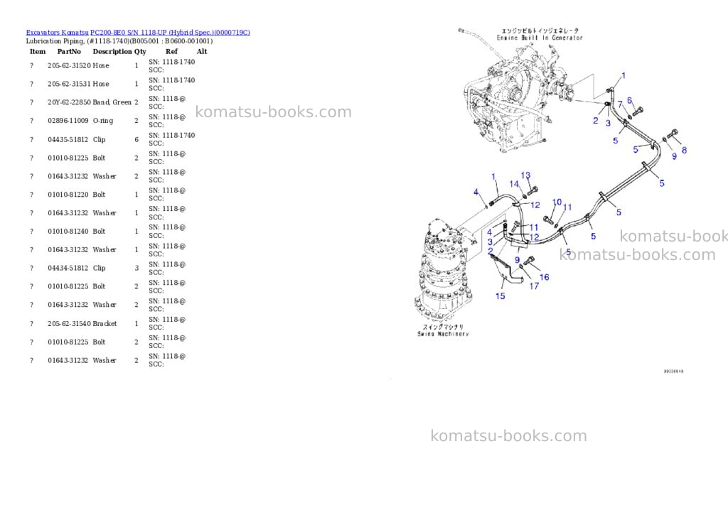 Komatsu pc200-8e0 s/n 1118-up hybrid spec. Parts catalog cover Page 4