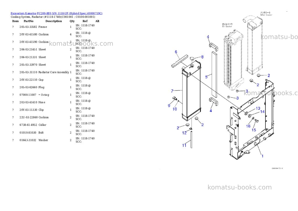 Komatsu pc200-8e0 s/n 1118-up hybrid spec. Parts catalog cover Page 6