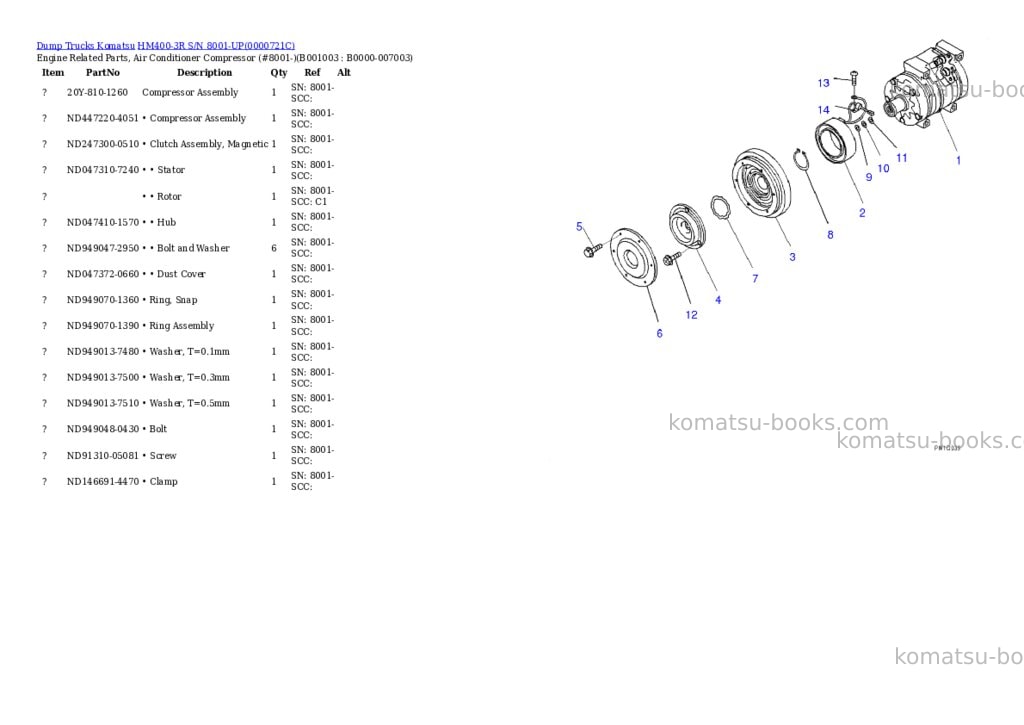 Komatsu hm400-3r s/n 8001-up Parts catalog cover Page 2 Komatsu hm400-3r s/n 8001-up Parts catalog cover Page 2
