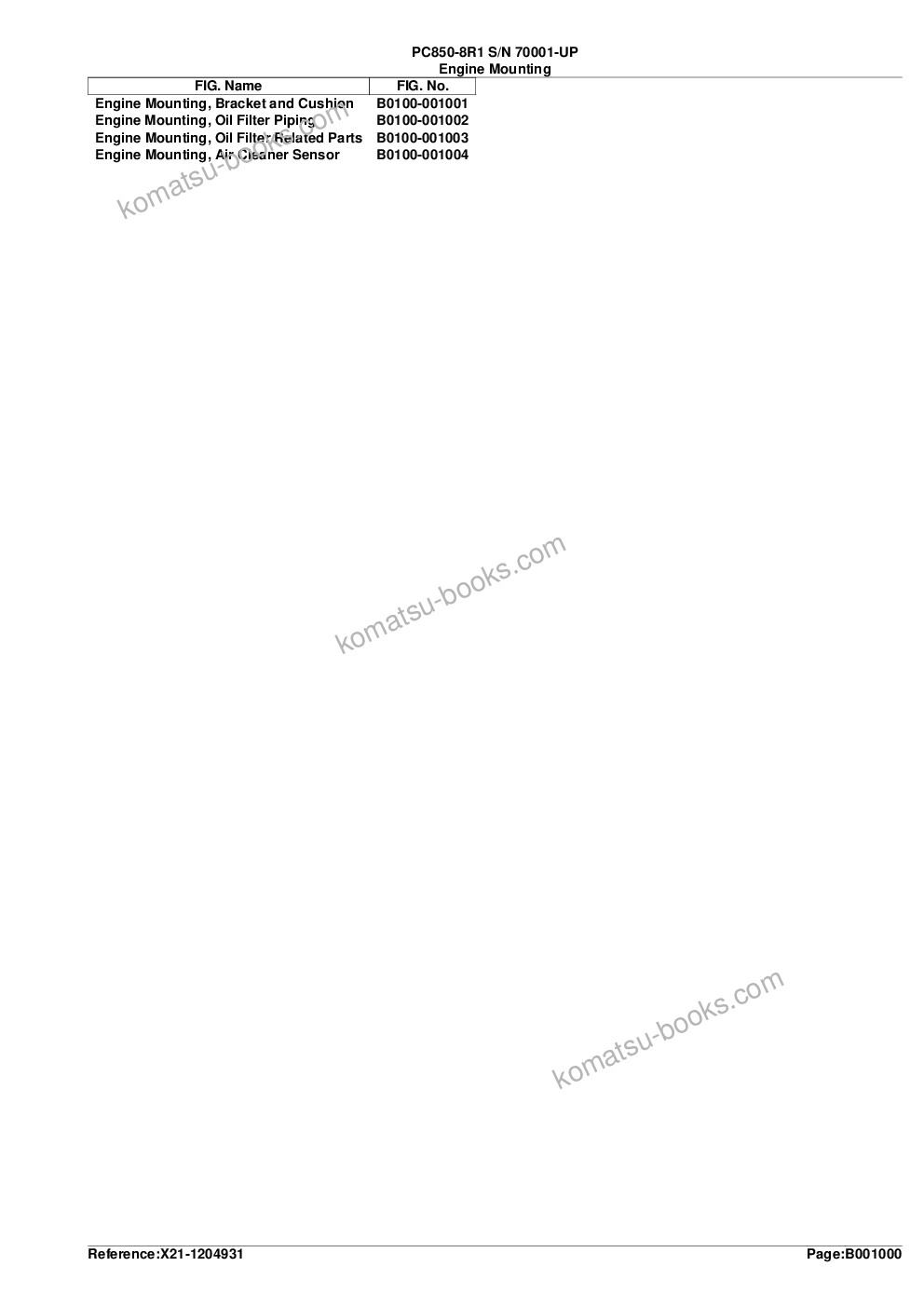 Komatsu pc850-8r1 s/n 70001-up Parts catalog cover Page 3 Komatsu pc850-8r1 s/n 70001-up Parts catalog cover Page 3