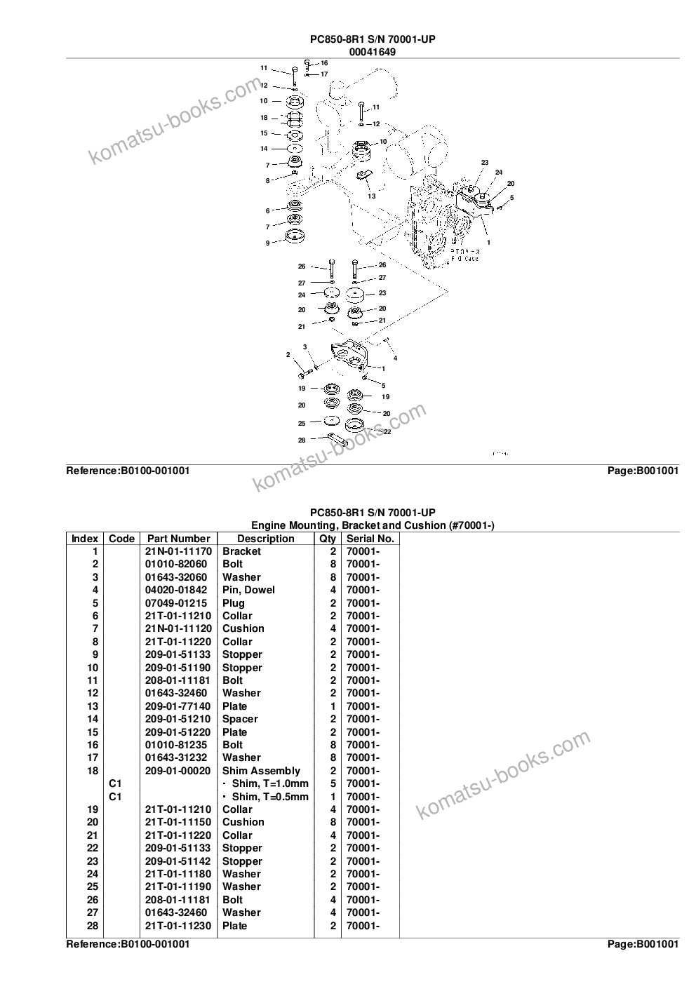 Komatsu pc850-8r1 s/n 70001-up Parts catalog cover Page 4 Komatsu pc850-8r1 s/n 70001-up Parts catalog cover Page 4
