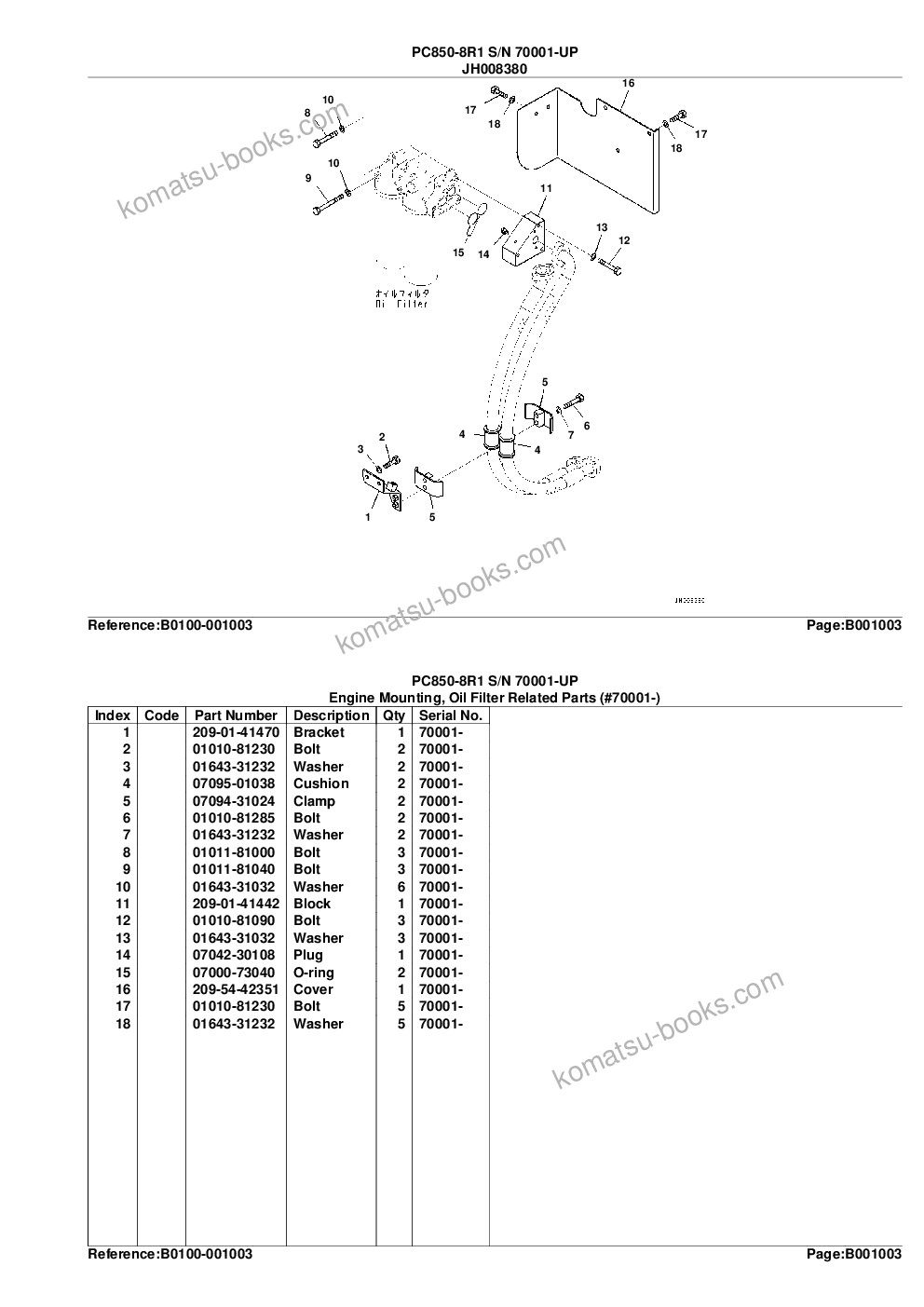 Komatsu pc850-8r1 s/n 70001-up Parts catalog cover Page 6 Komatsu pc850-8r1 s/n 70001-up Parts catalog cover Page 6