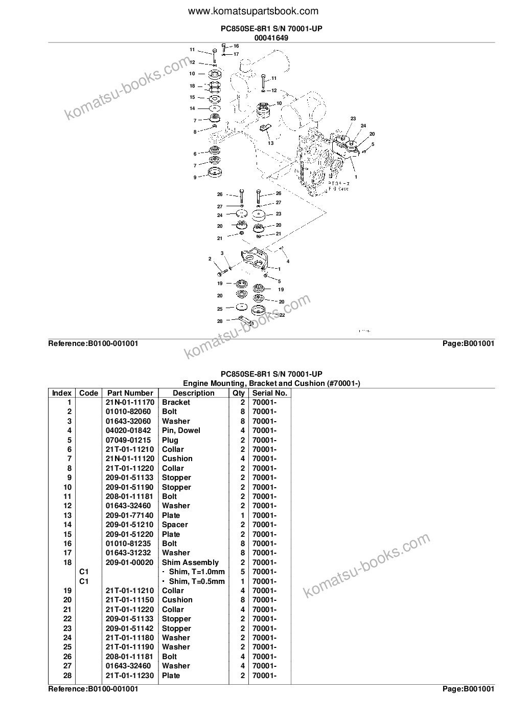 Komatsu pc850se-8r1 s/n 70001-up Parts catalog cover Page 4
