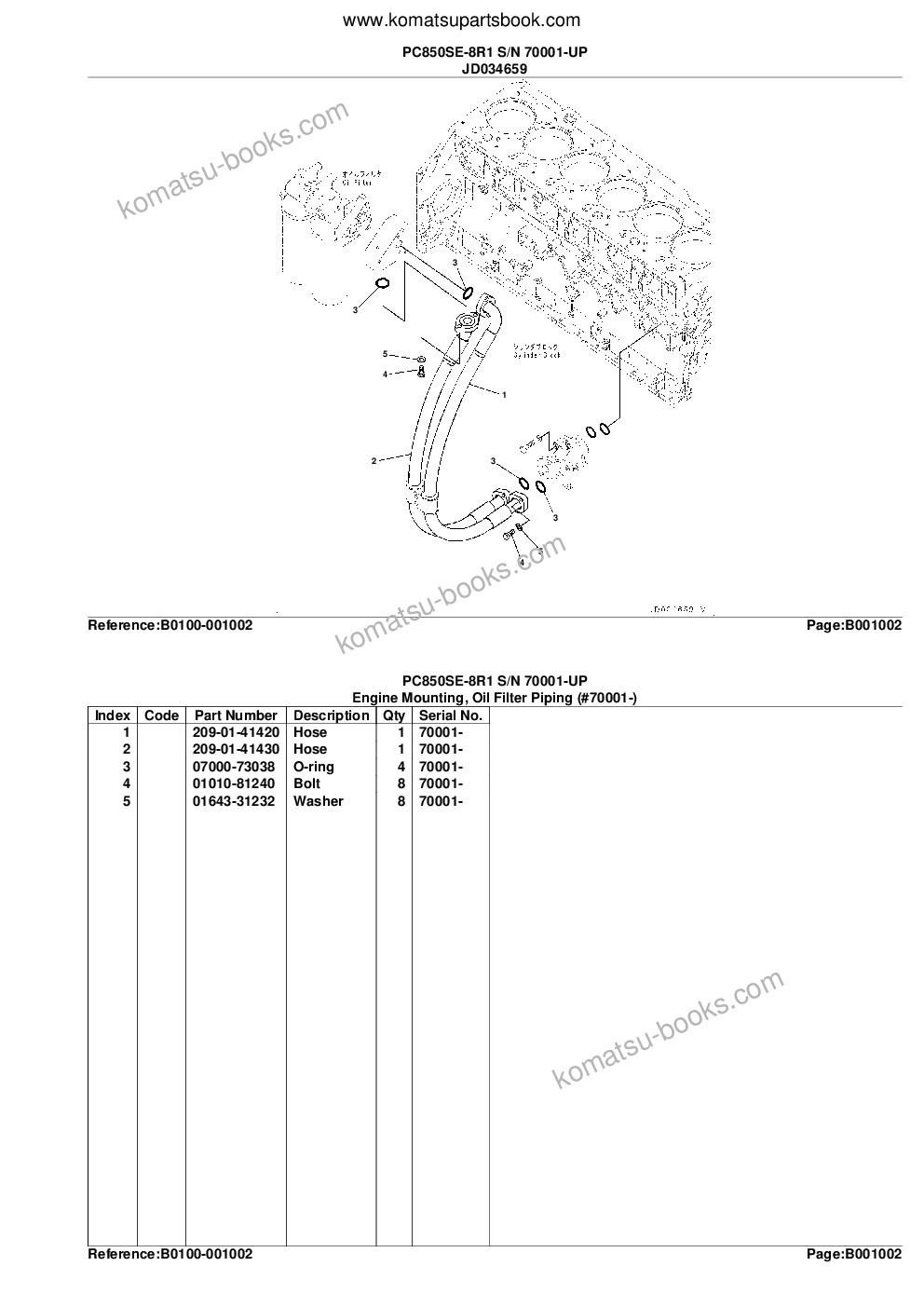 Komatsu pc850se-8r1 s/n 70001-up Parts catalog cover Page 5