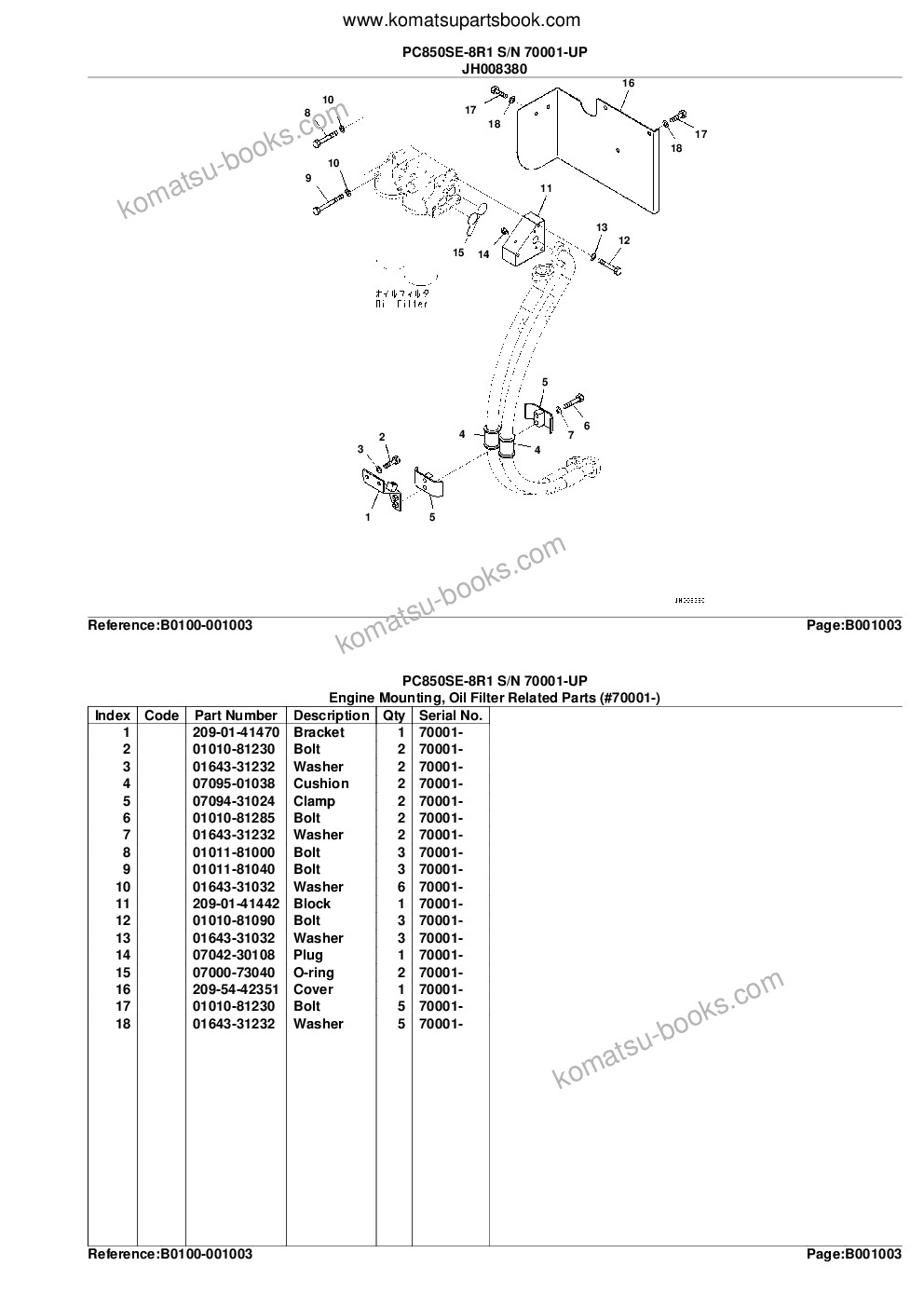 Komatsu pc850se-8r1 s/n 70001-up Parts catalog cover Page 6