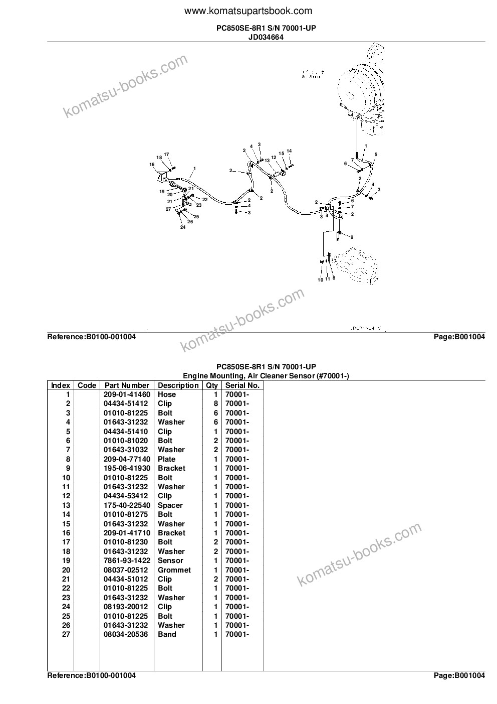 Komatsu pc850se-8r1 s/n 70001-up Parts catalog cover Page 7