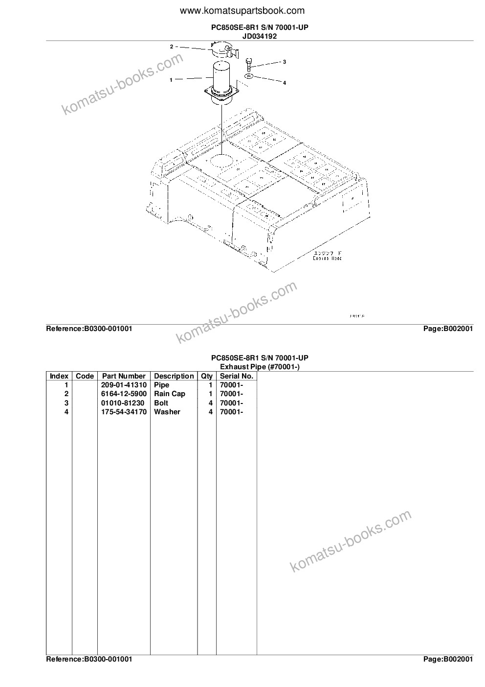 Komatsu pc850se-8r1 s/n 70001-up Parts catalog cover Page 9