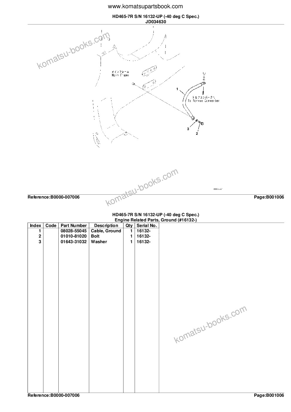 Komatsu hd465-7r s/n 16132-up -40 deg c spec. Parts catalog cover Page 10