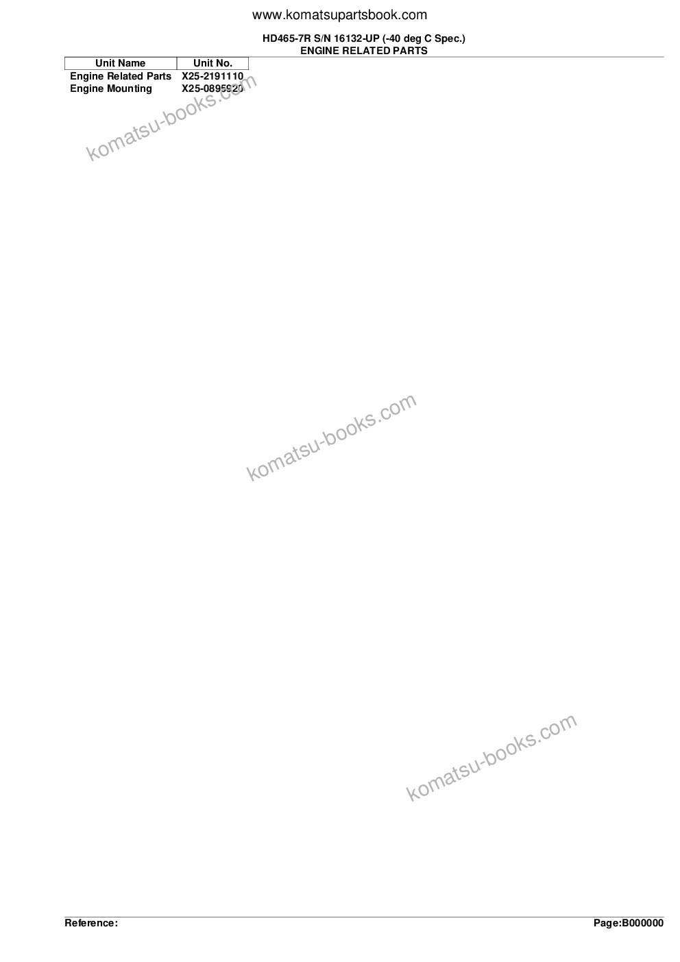 Komatsu hd465-7r s/n 16132-up -40 deg c spec. Parts catalog cover Page 2