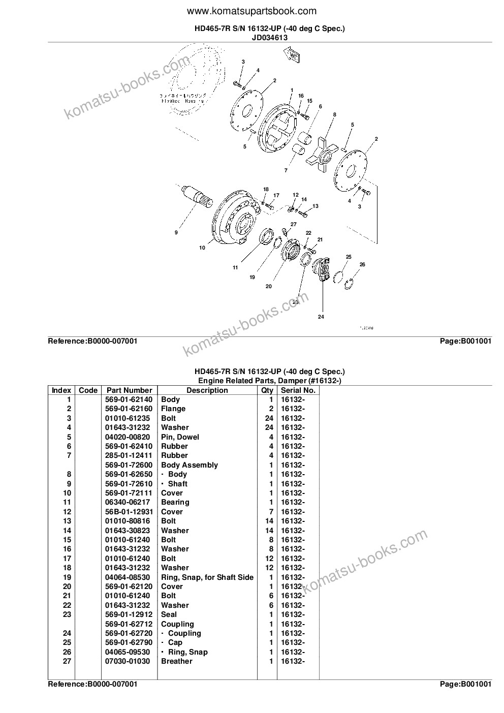 Komatsu hd465-7r s/n 16132-up -40 deg c spec. Parts catalog cover Page 4