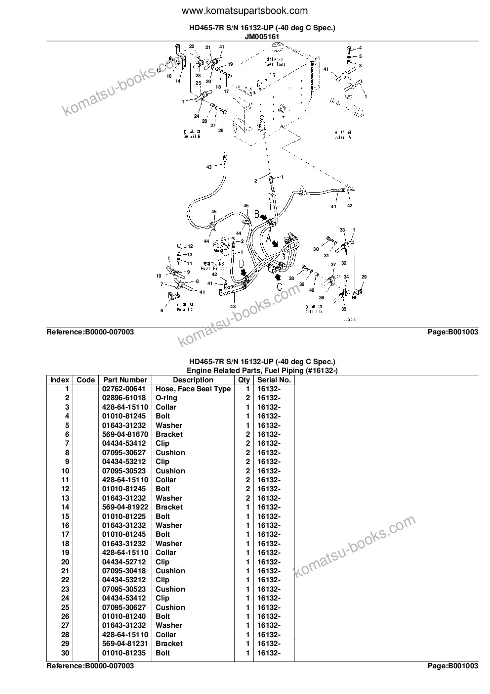 Komatsu hd465-7r s/n 16132-up -40 deg c spec. Parts catalog cover Page 6