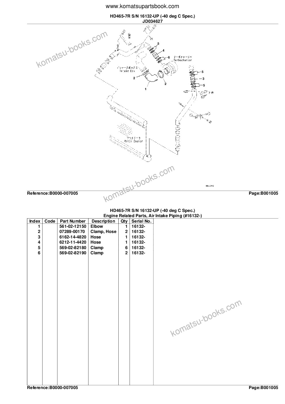Komatsu hd465-7r s/n 16132-up -40 deg c spec. Parts catalog cover Page 9