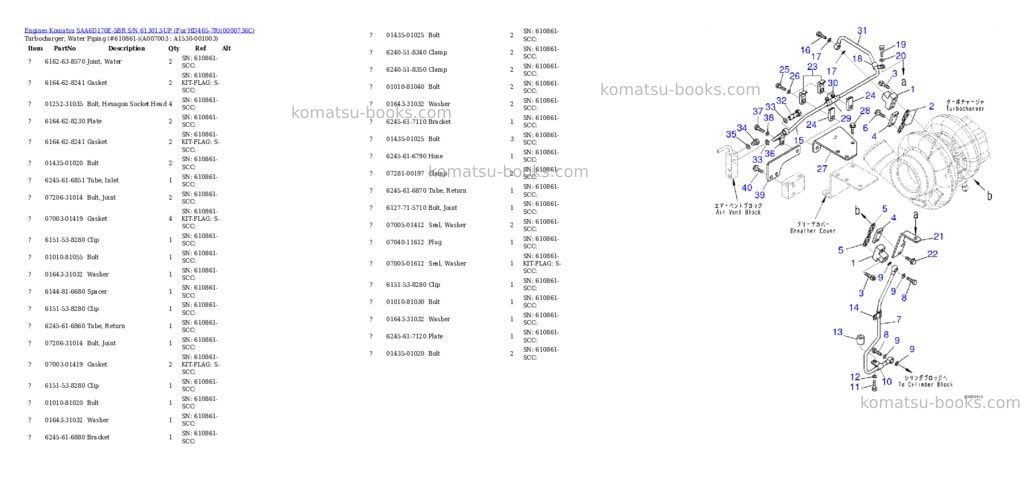 Komatsu saa6d170e-5br s/n 613013-up for hd465-7r Parts catalog cover Page 10 Komatsu saa6d170e-5br s/n 613013-up for hd465-7r Parts catalog cover Page 10