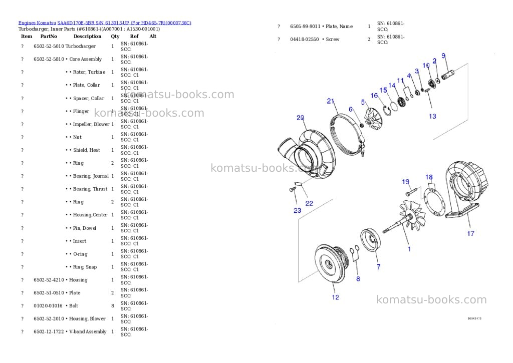 Komatsu saa6d170e-5br s/n 613013-up for hd465-7r Parts catalog cover Page 8 Komatsu saa6d170e-5br s/n 613013-up for hd465-7r Parts catalog cover Page 8