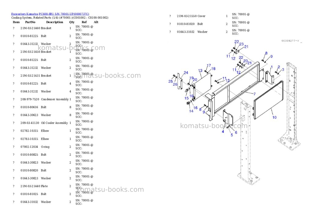 Komatsu pc600-8r1 s/n 70001-up Parts catalog cover Page 9