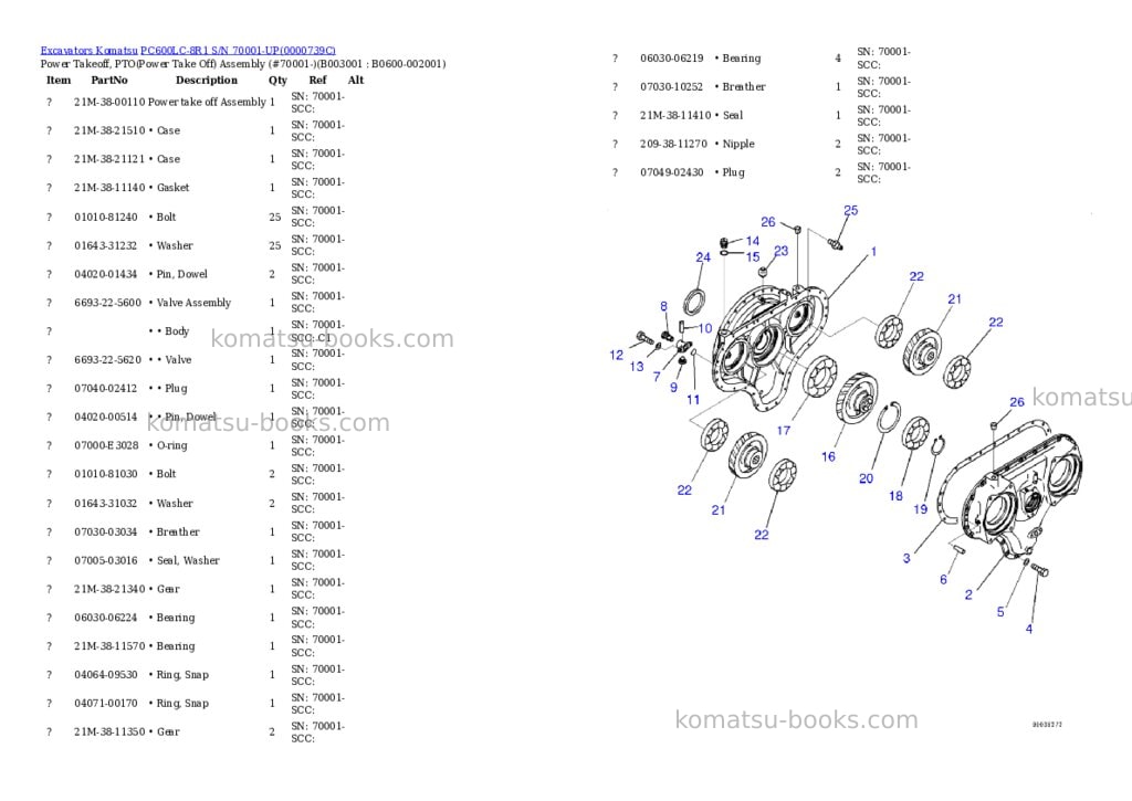 Komatsu pc600lc-8r1 s/n 70001-up Parts catalog cover Page 2