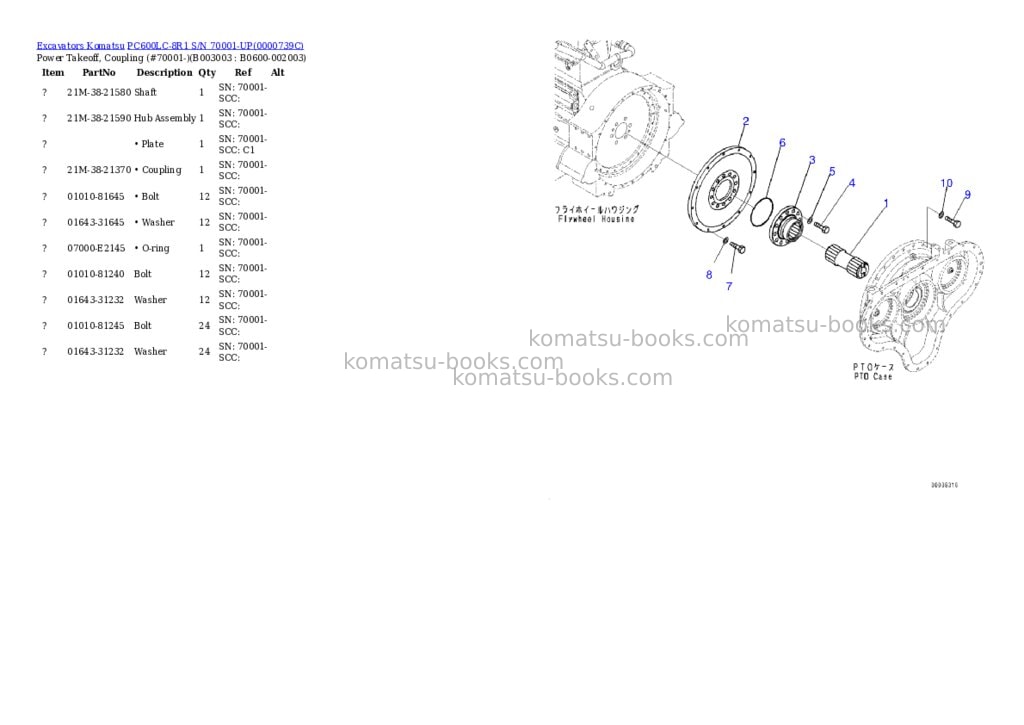 Komatsu pc600lc-8r1 s/n 70001-up Parts catalog cover Page 4